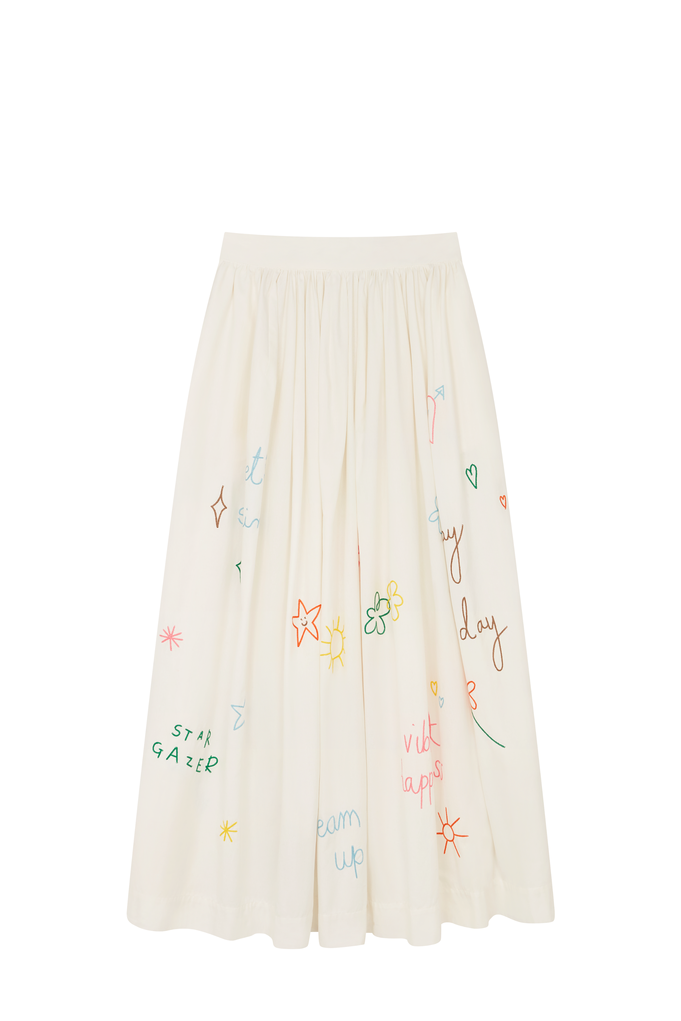 Embroidered Scribble Skirt