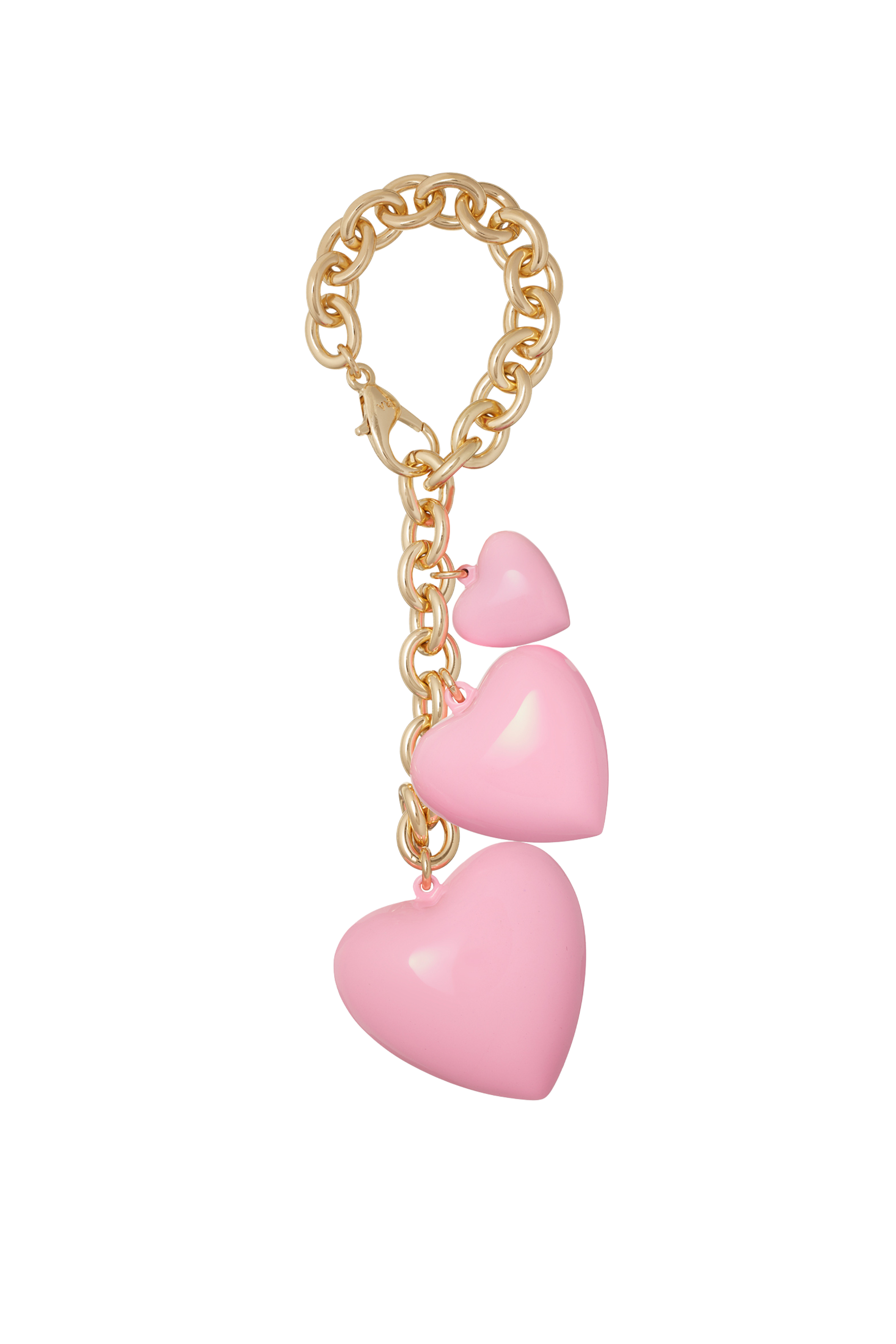 Roxanne Assoulin - The Pink Puffy Heart Bag Charm/ Bracelet