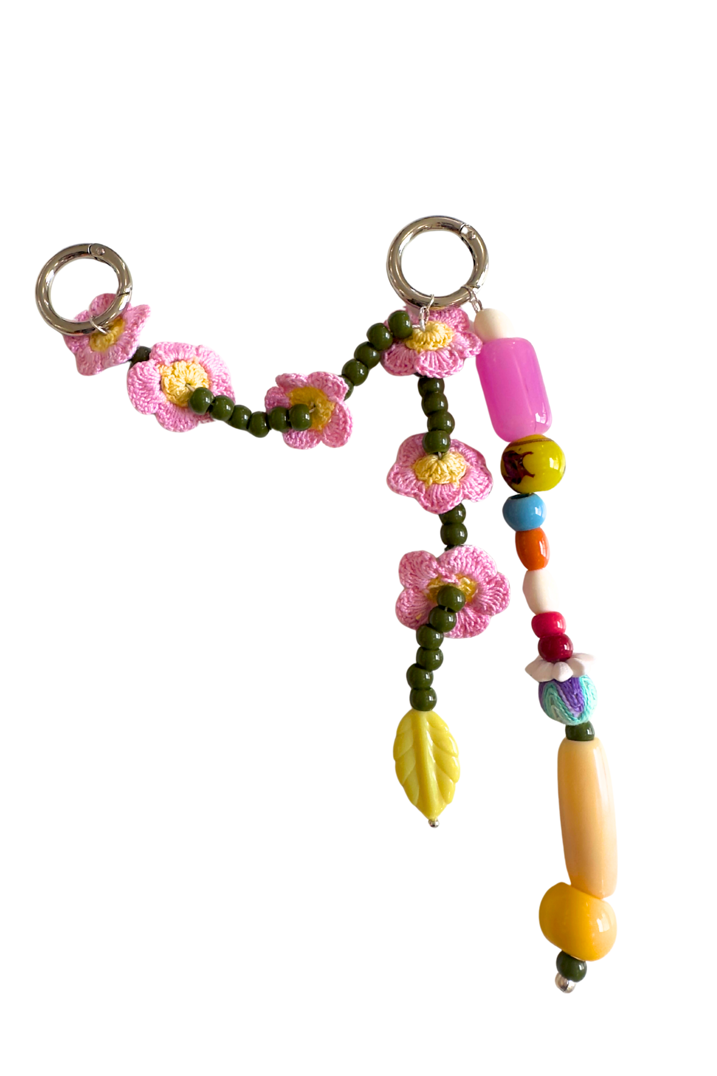 Beaded Accessory With Crochet Flowers