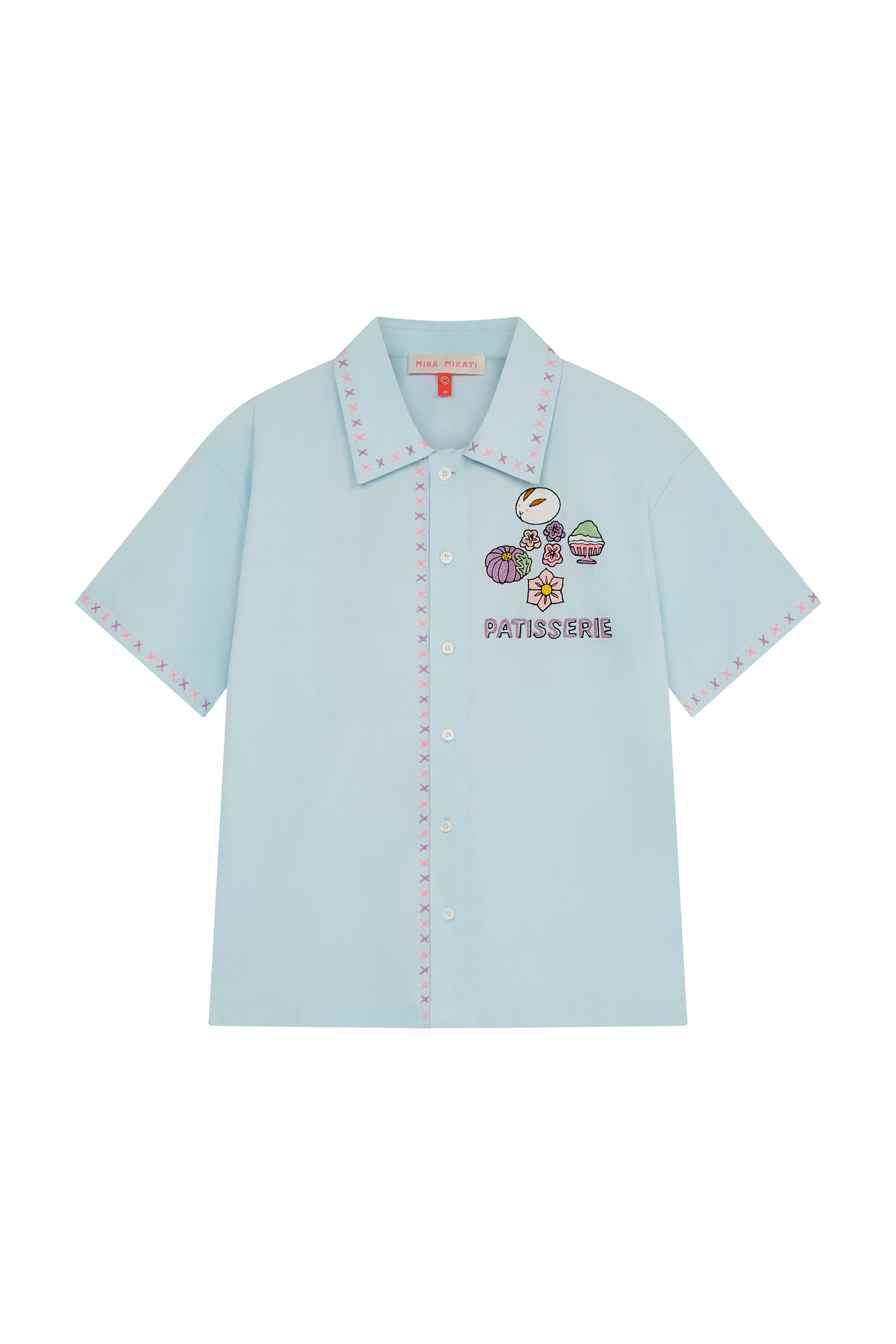 Short Sleeve Shirt With Fleuriste Embroidery