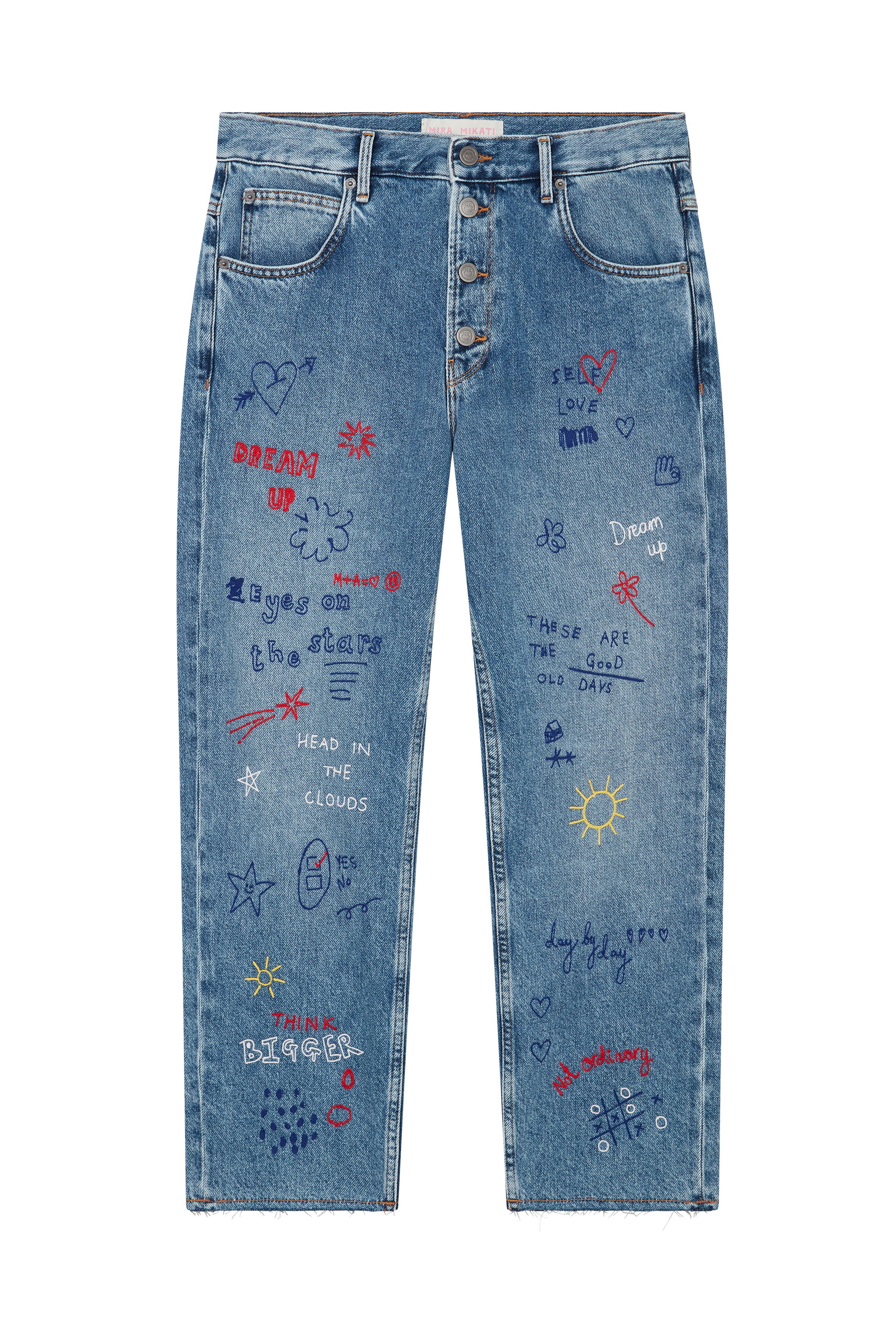 Embroidered Scribble Jean