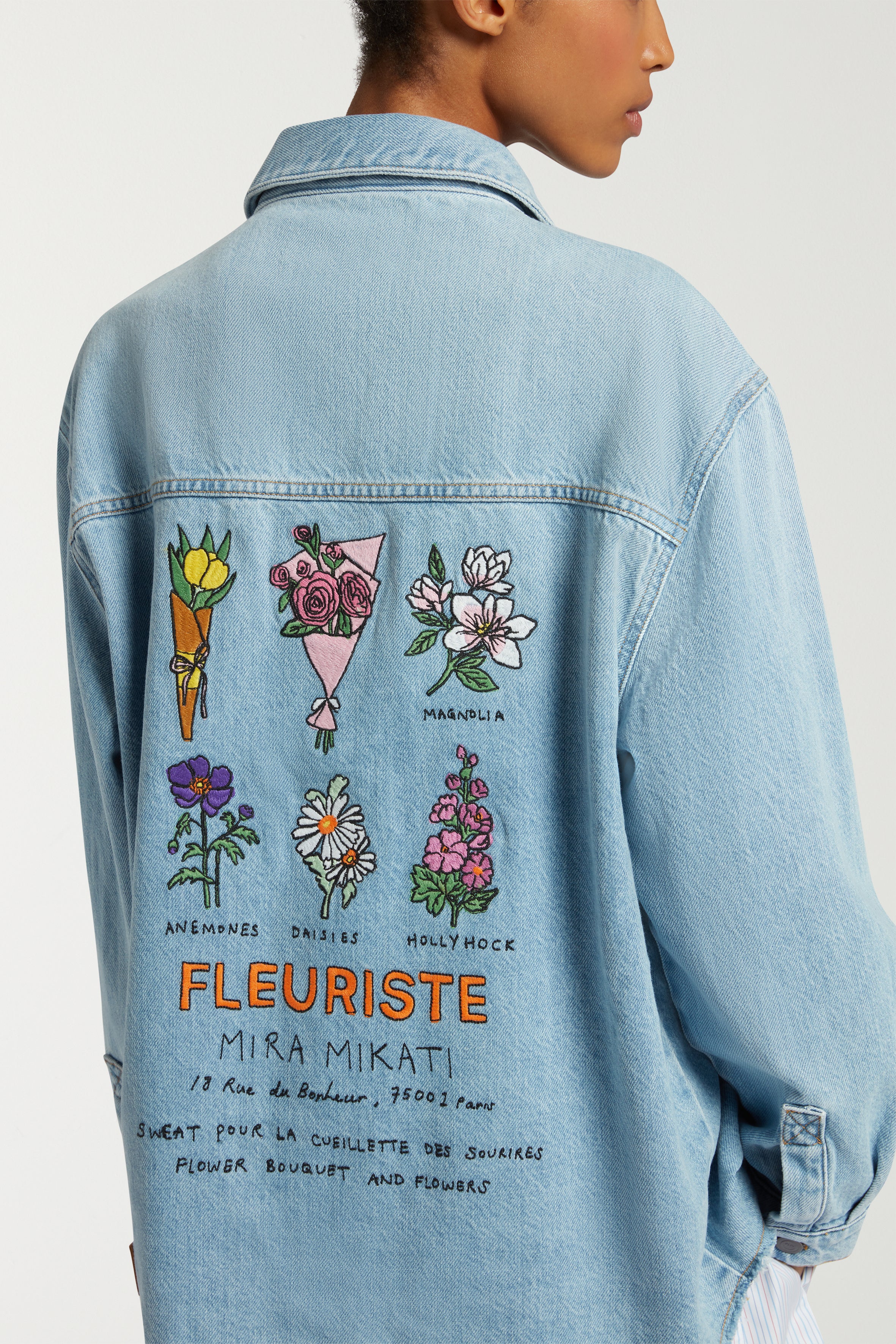 Fleuriste Embroidered Denim Jacket