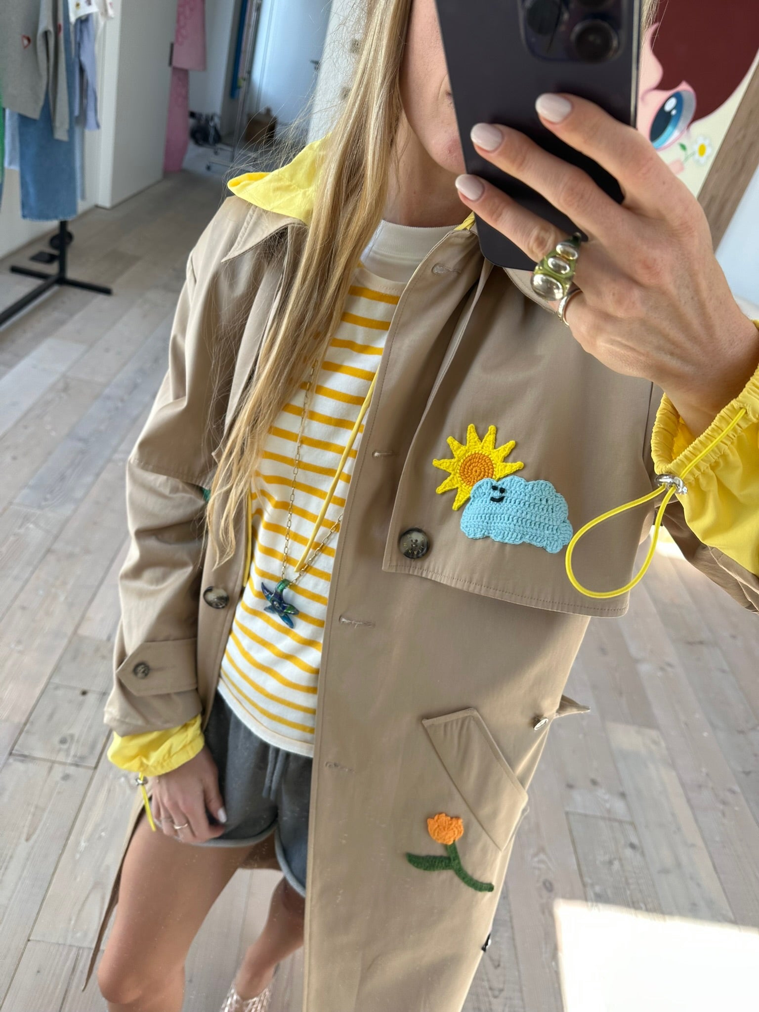 Trench Coat With Patches