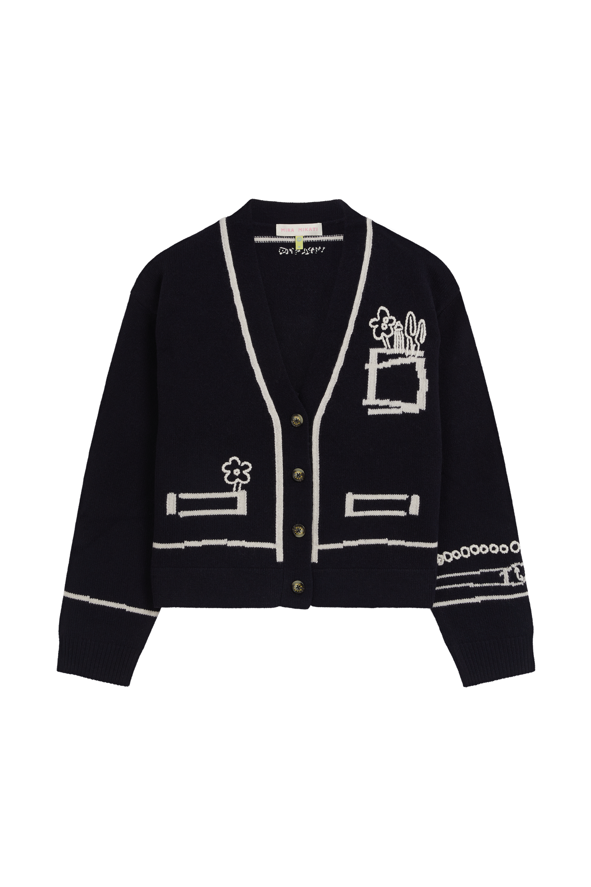 Trompe L'oeil Intarsia Cardigan