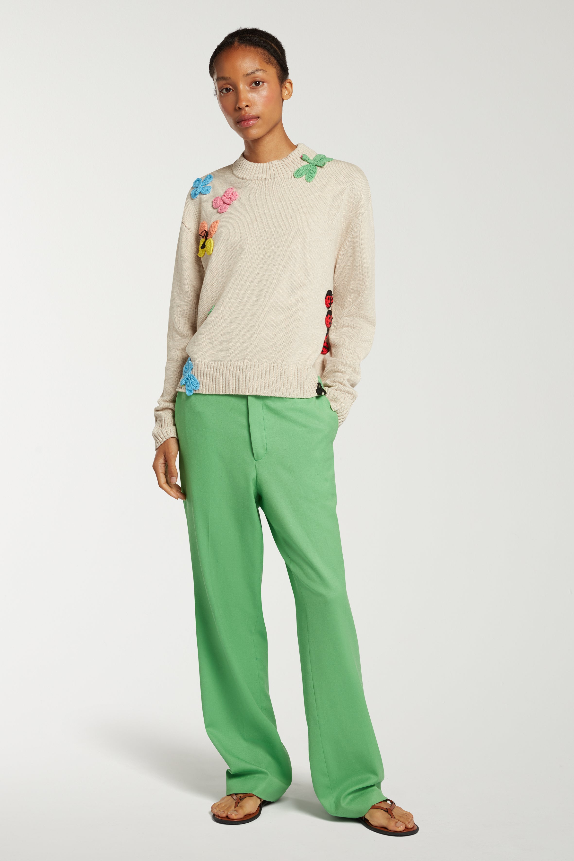 Insect Crochet Trim Jumper