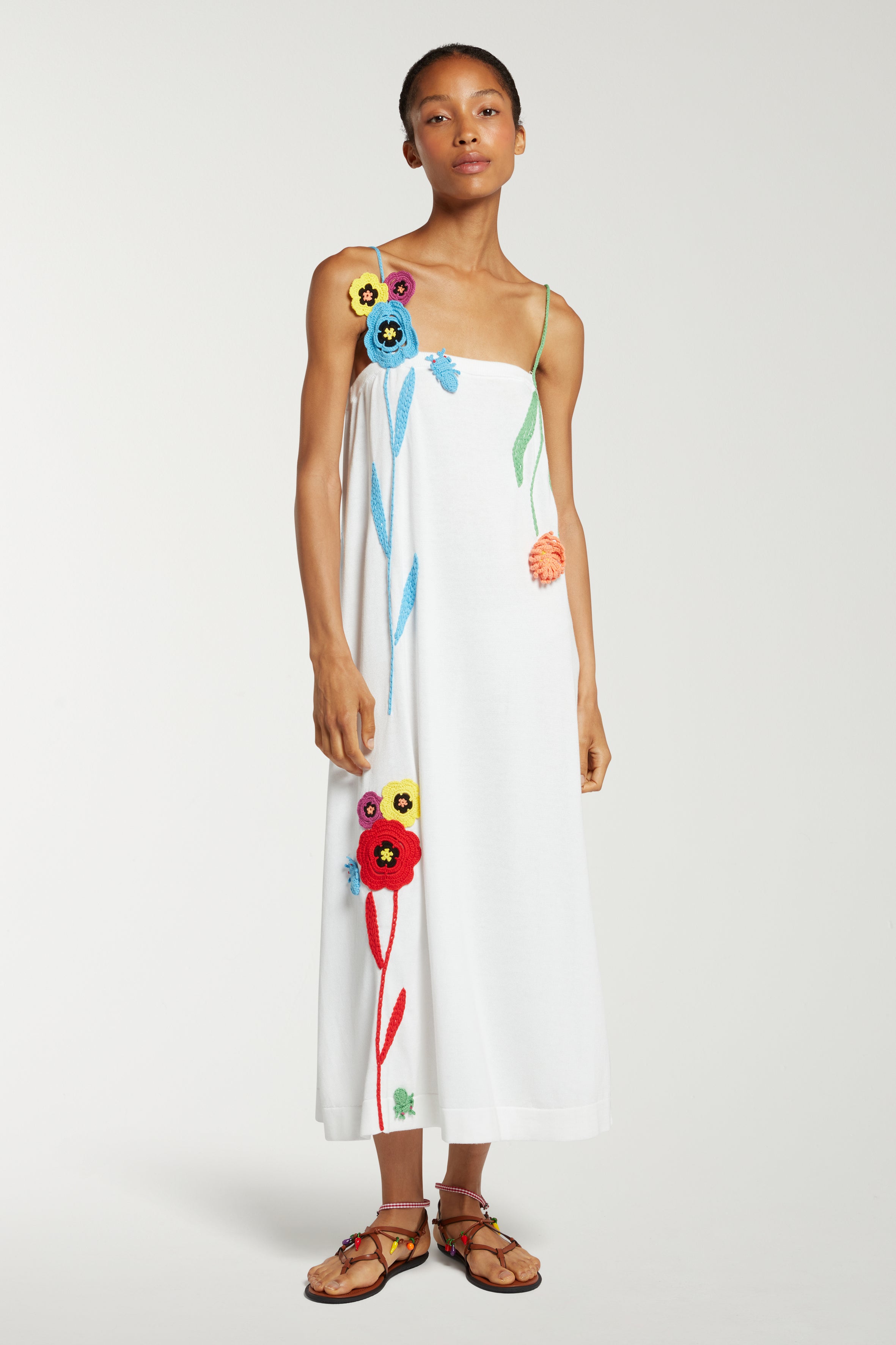 Crochet and Knit Flower Dress