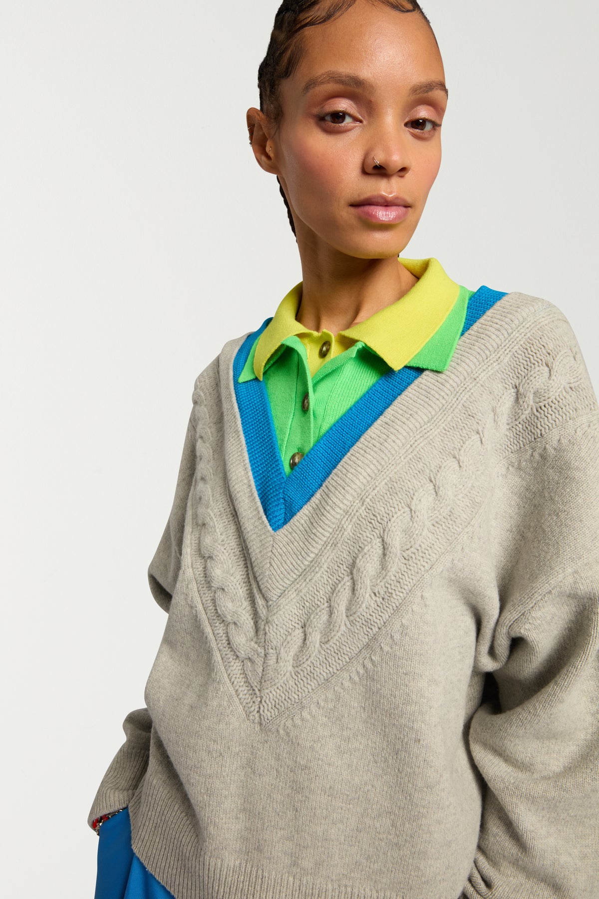 Multi Layer V Neck Jumper