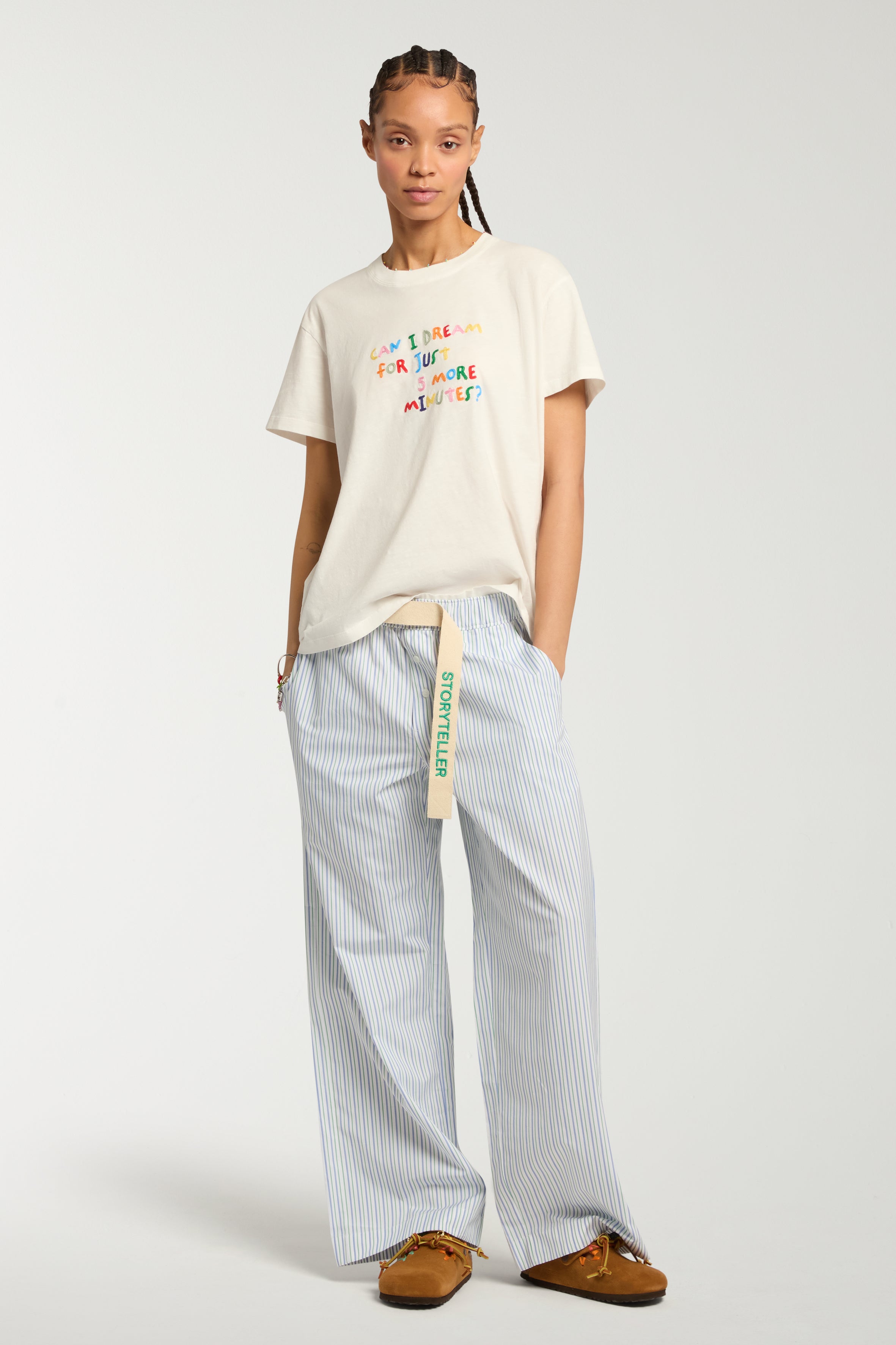 Can I Dream For Five More Minutes Embroidered Tee