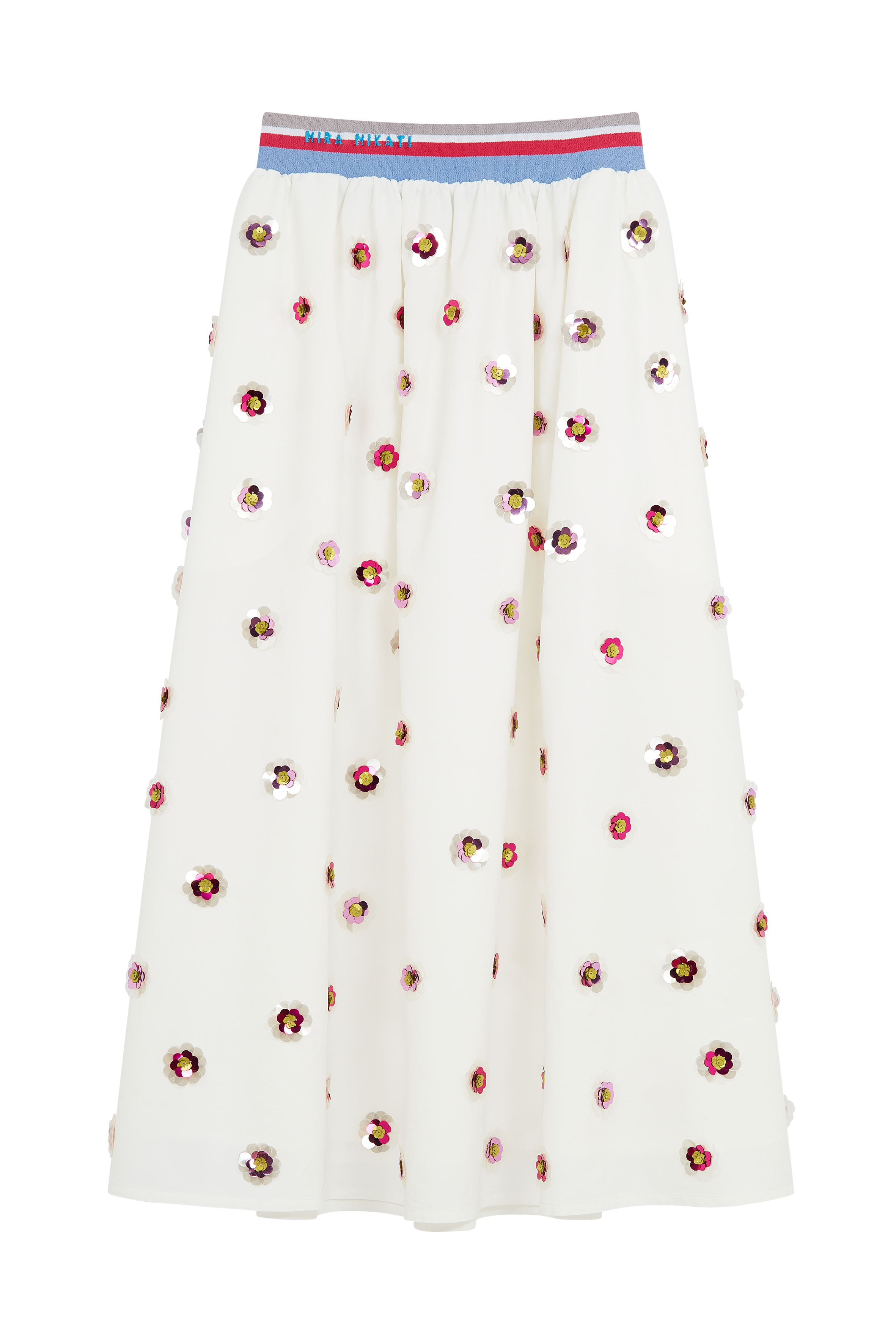 Skirt With Sequin Flower Motifs
