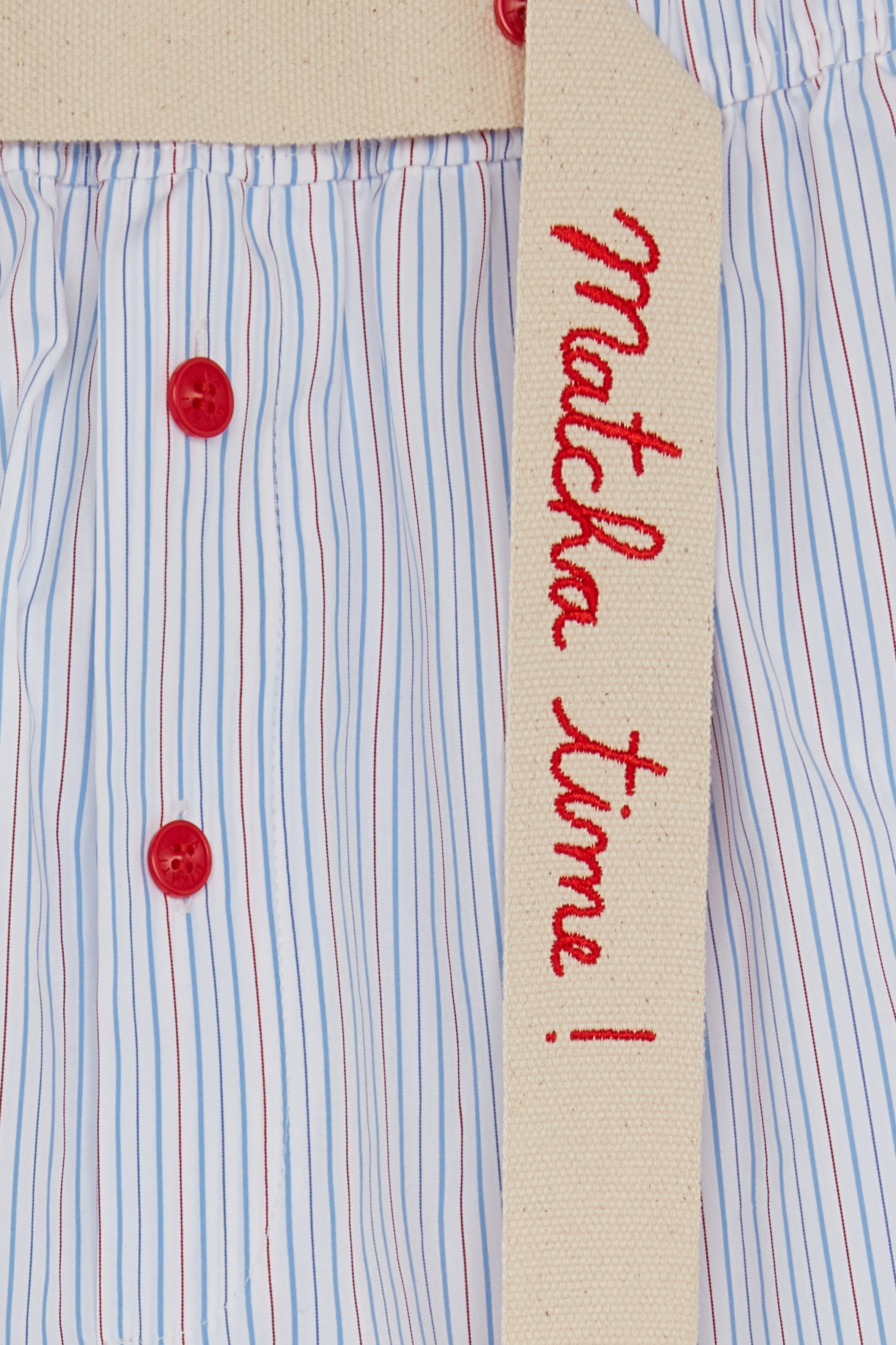 Stripe Shorts With Embroidery