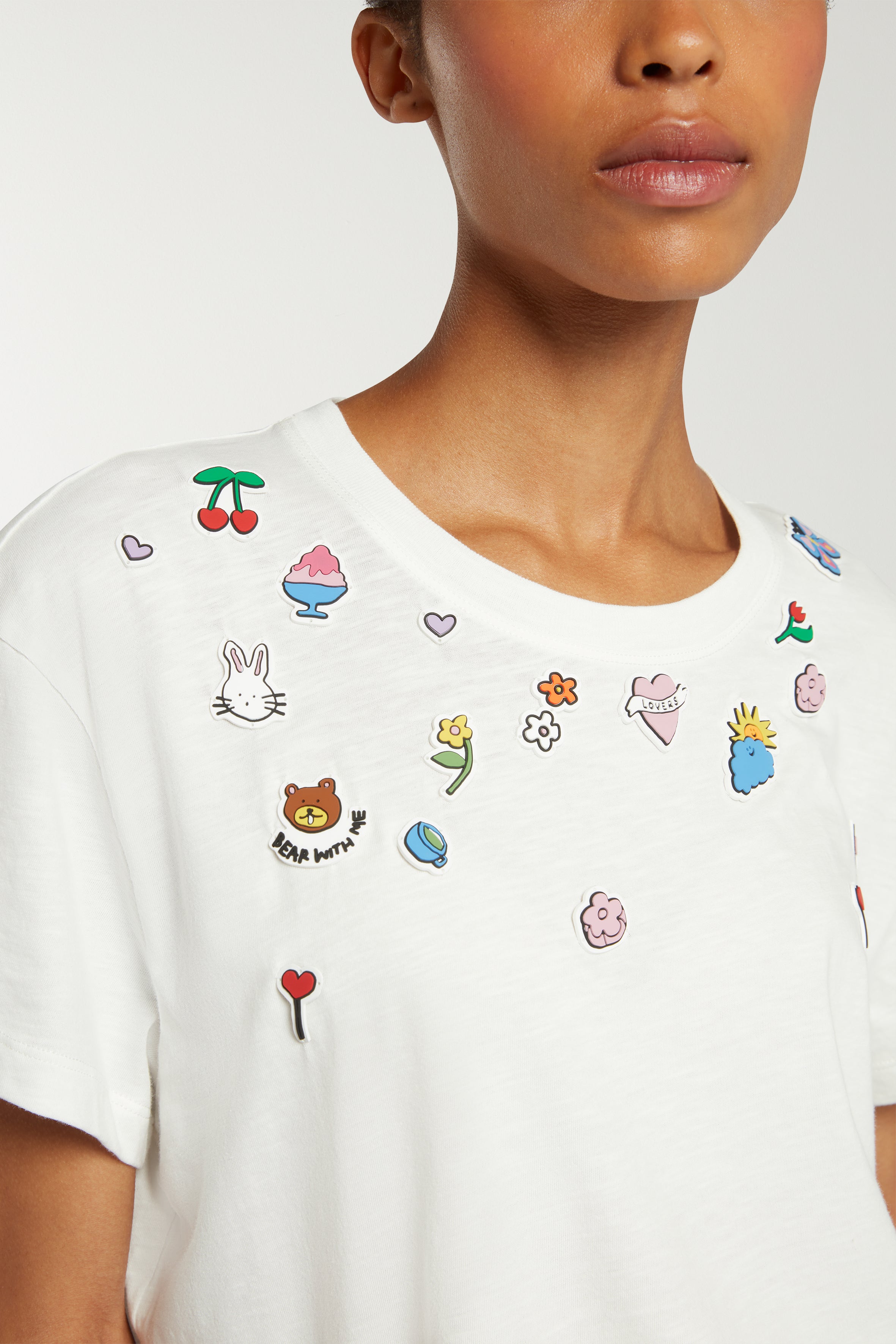 T-shirt With Sticker Patches