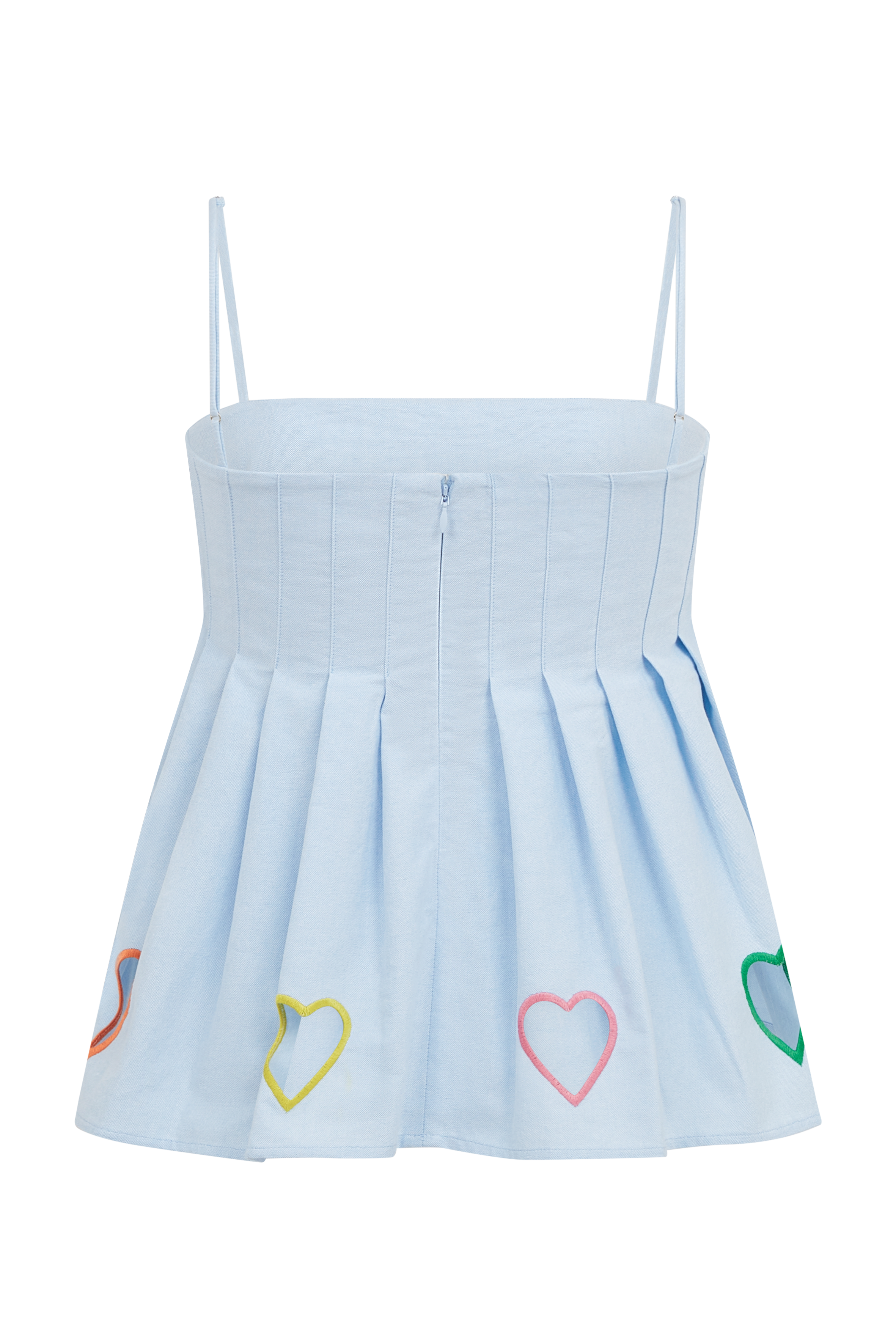 Pleated Top With Cut Out Embroidery