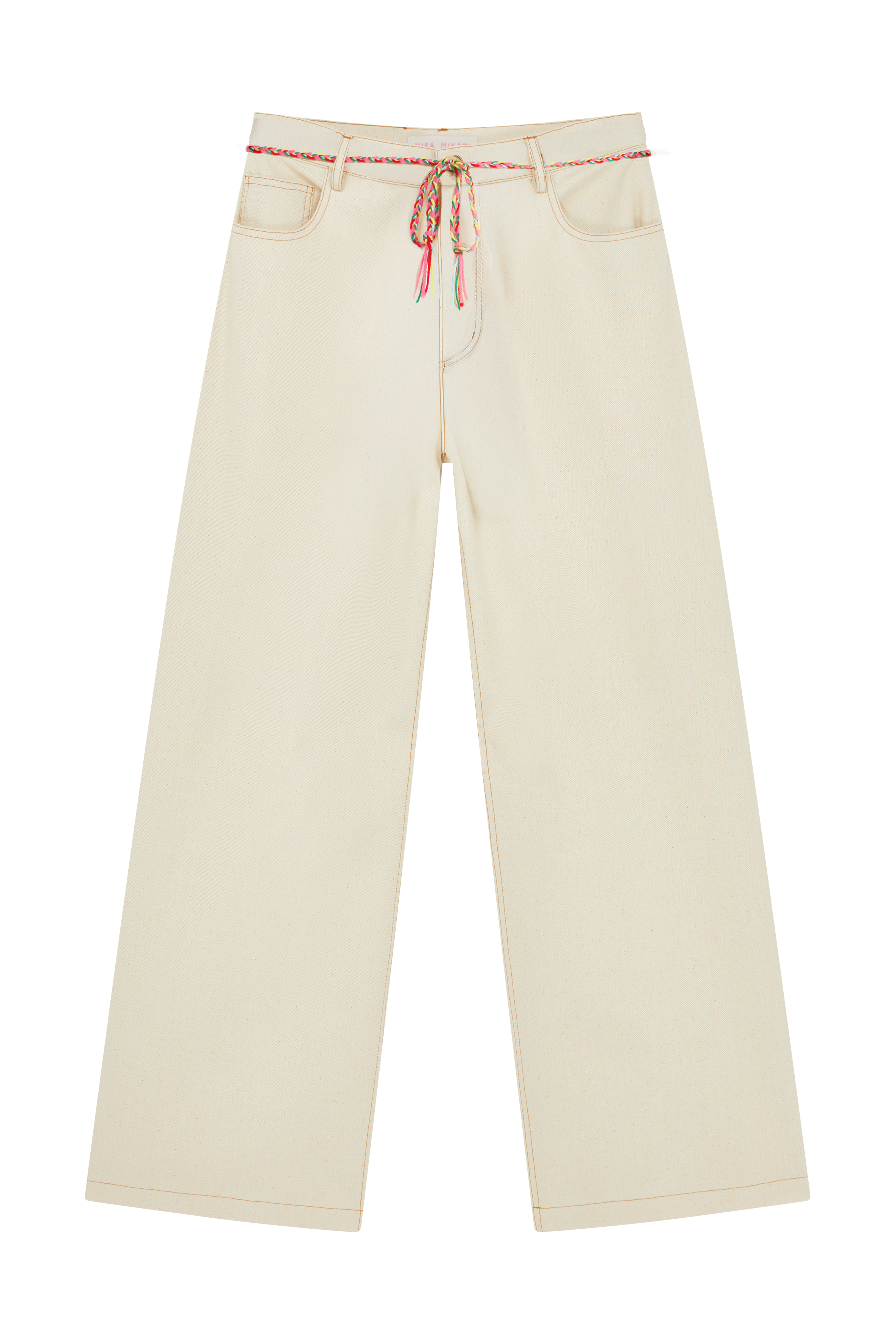 Relaxed Cotton Trousers With Plait Belt