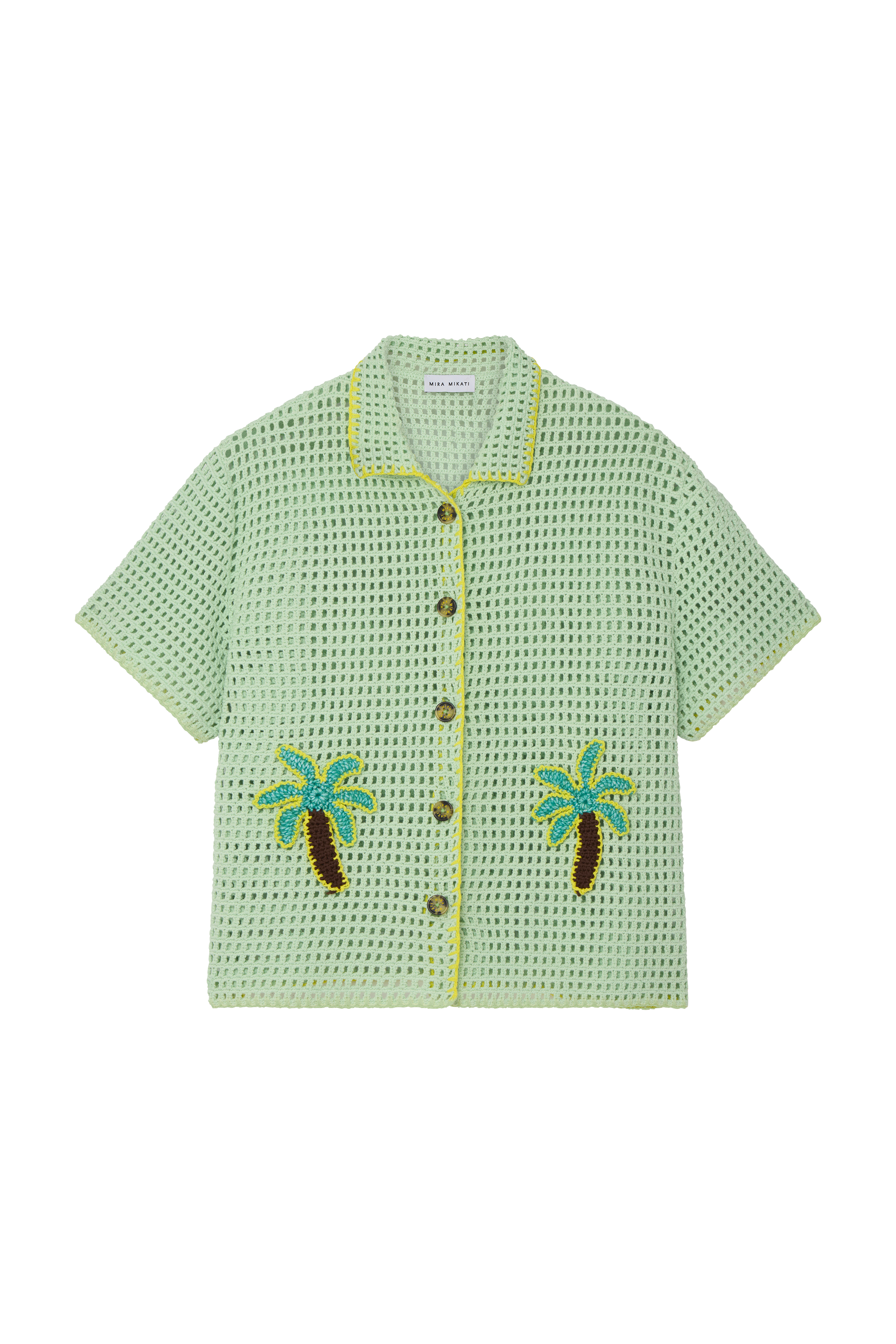 Crochet Palm Tree Short Sleeve Shirt 