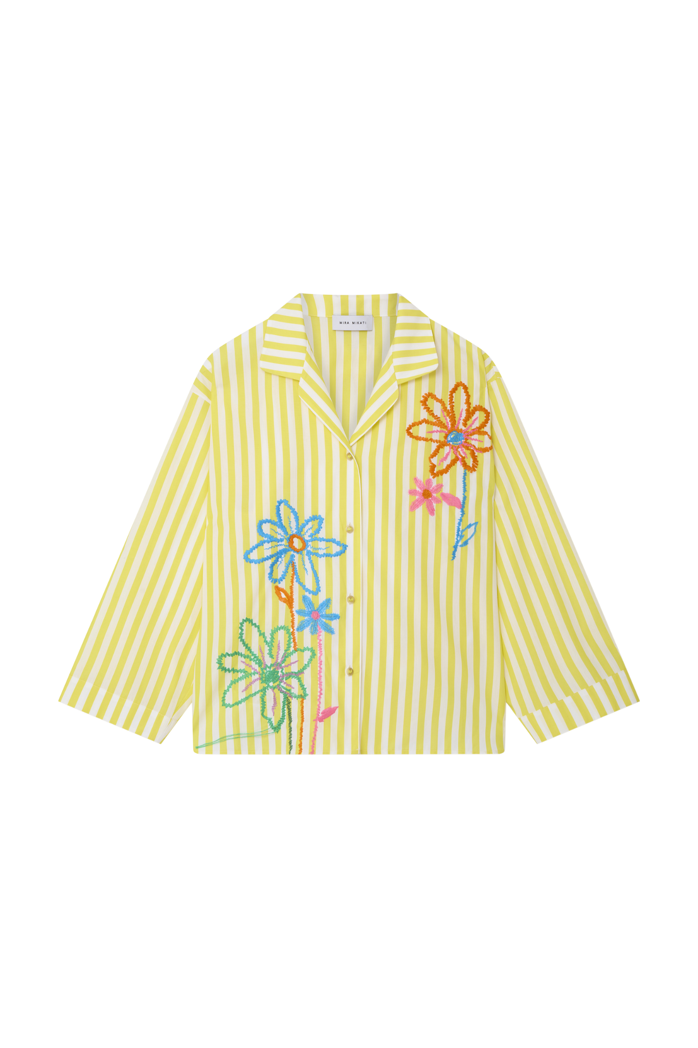 Stripe Embroidered Pyjama Shirt 