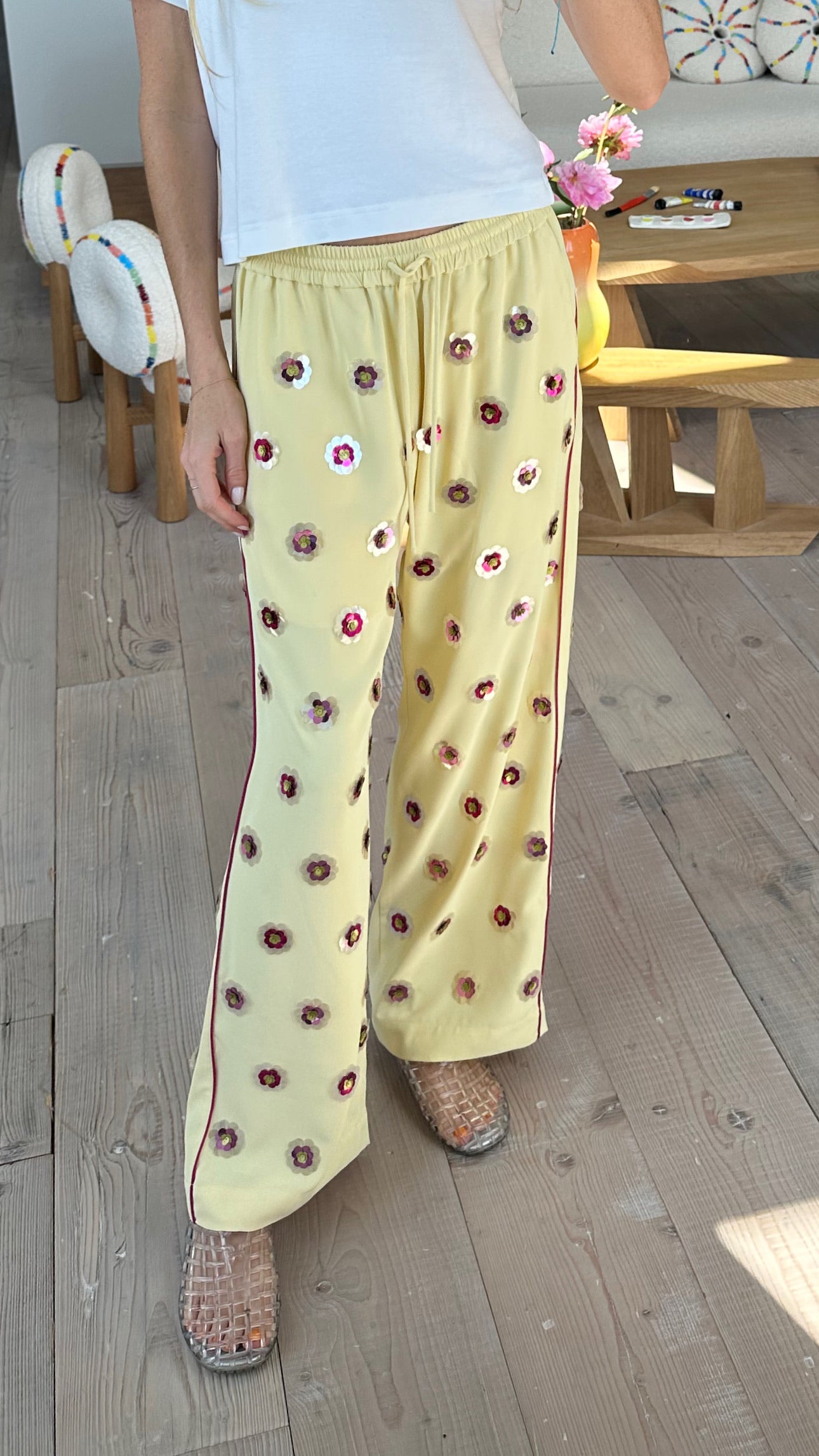 Sequin Flower Trousers