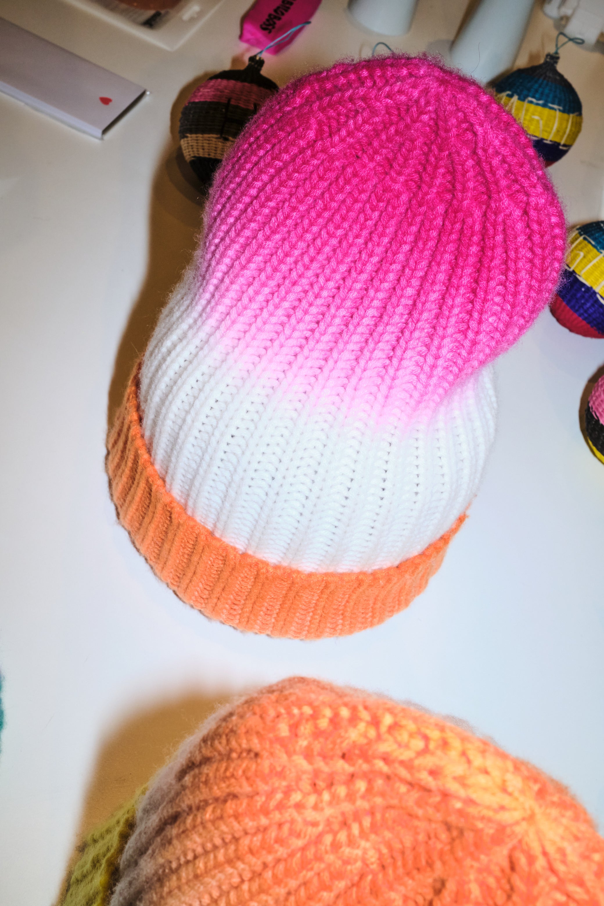 Pink and Orange Sailor Beanie 