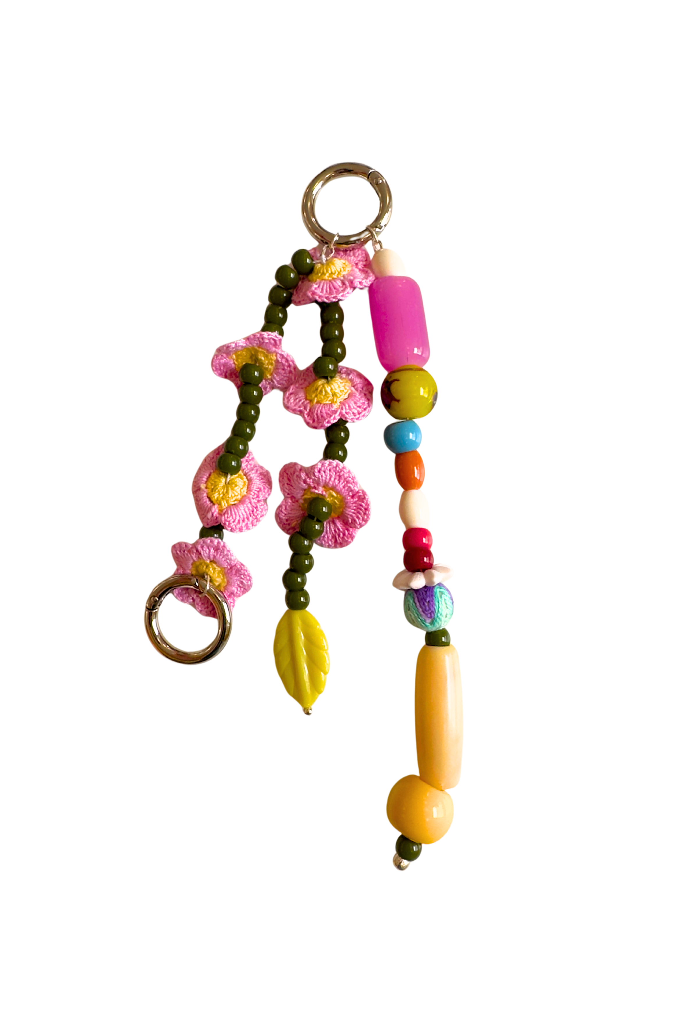 Beaded Accessory With Crochet Flowers