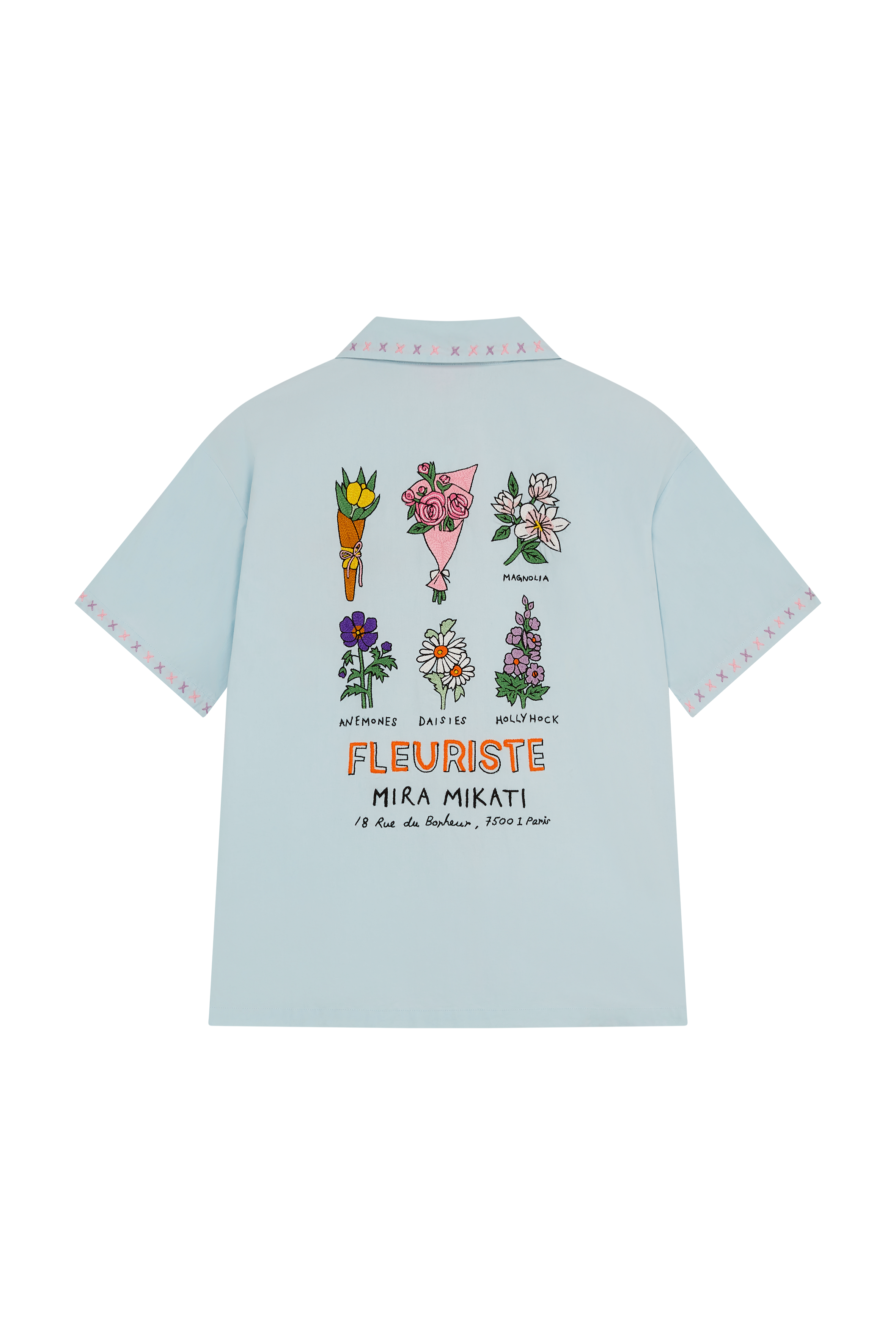 Short Sleeve Shirt With Fleuriste Embroidery