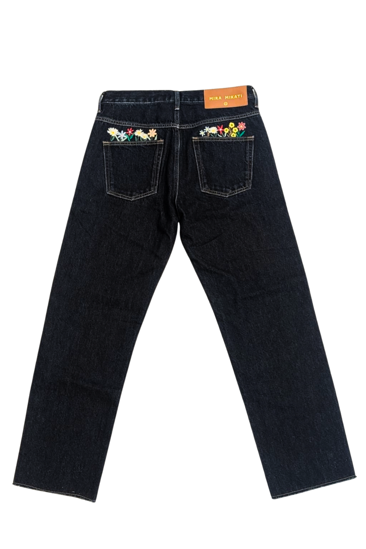 Flower Embroidered Denim Jean