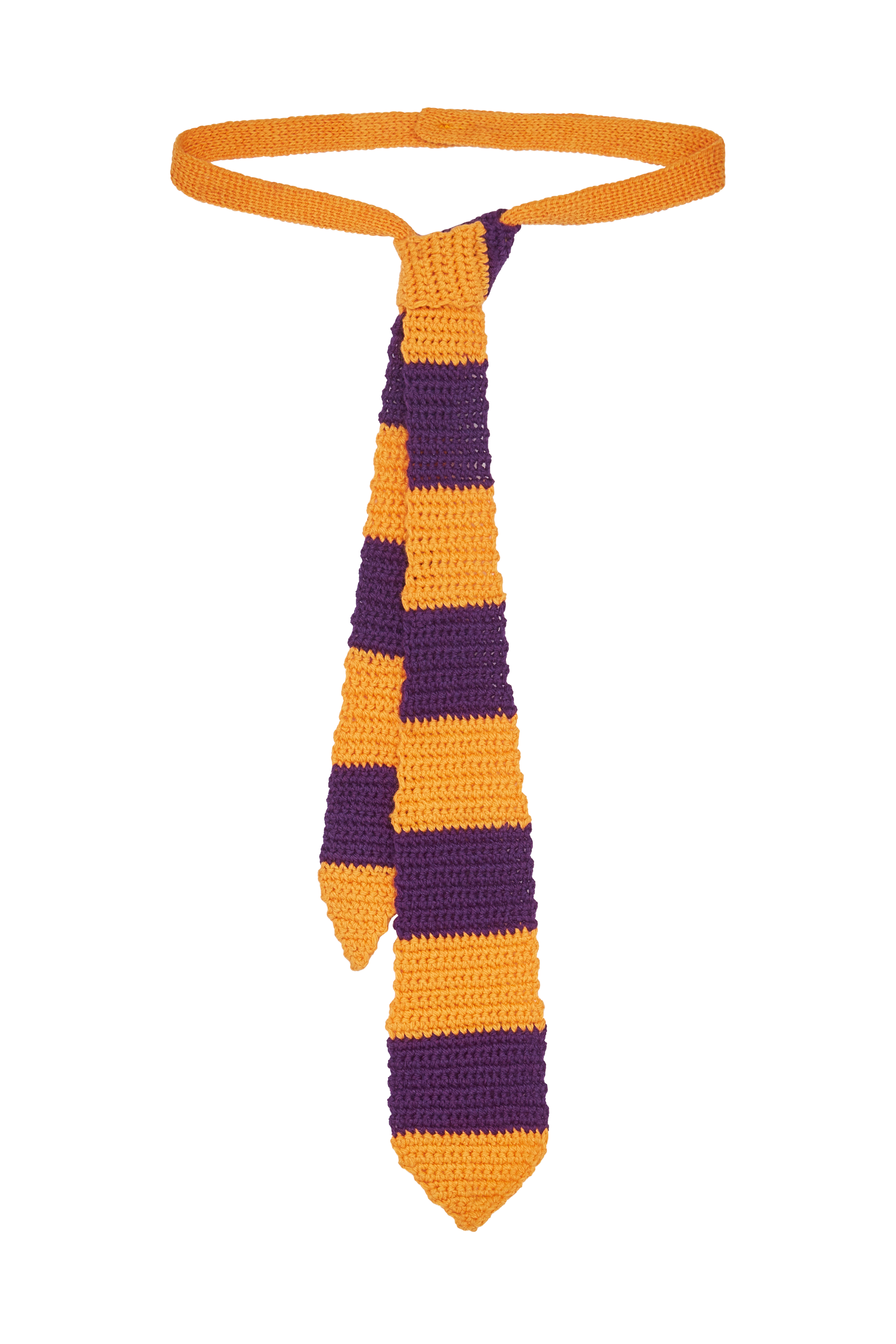Stripe Hand Crochet Tie 