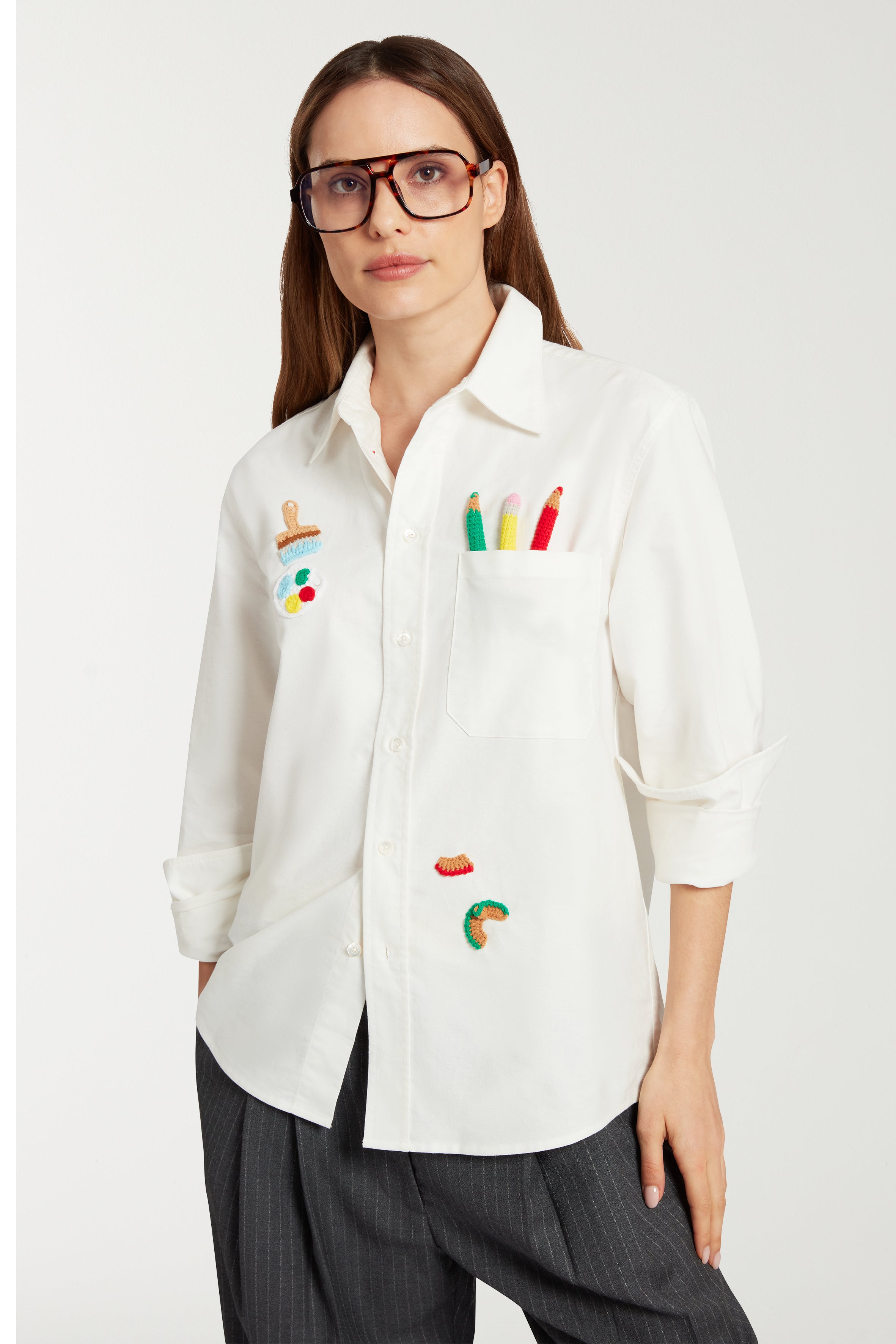 Crochet School Patch Crochet Shirt 