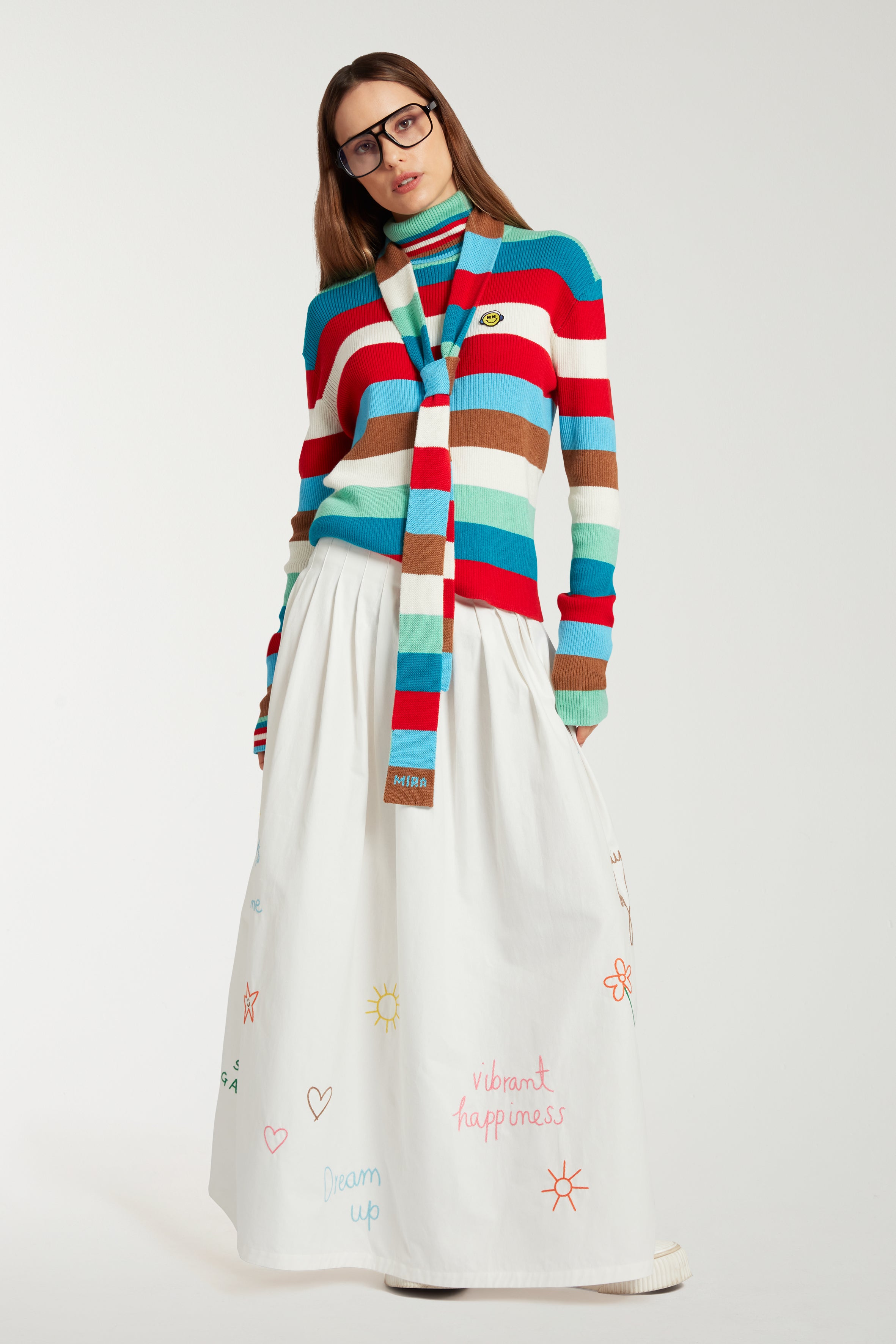 Embroidered Scribble Skirt 
