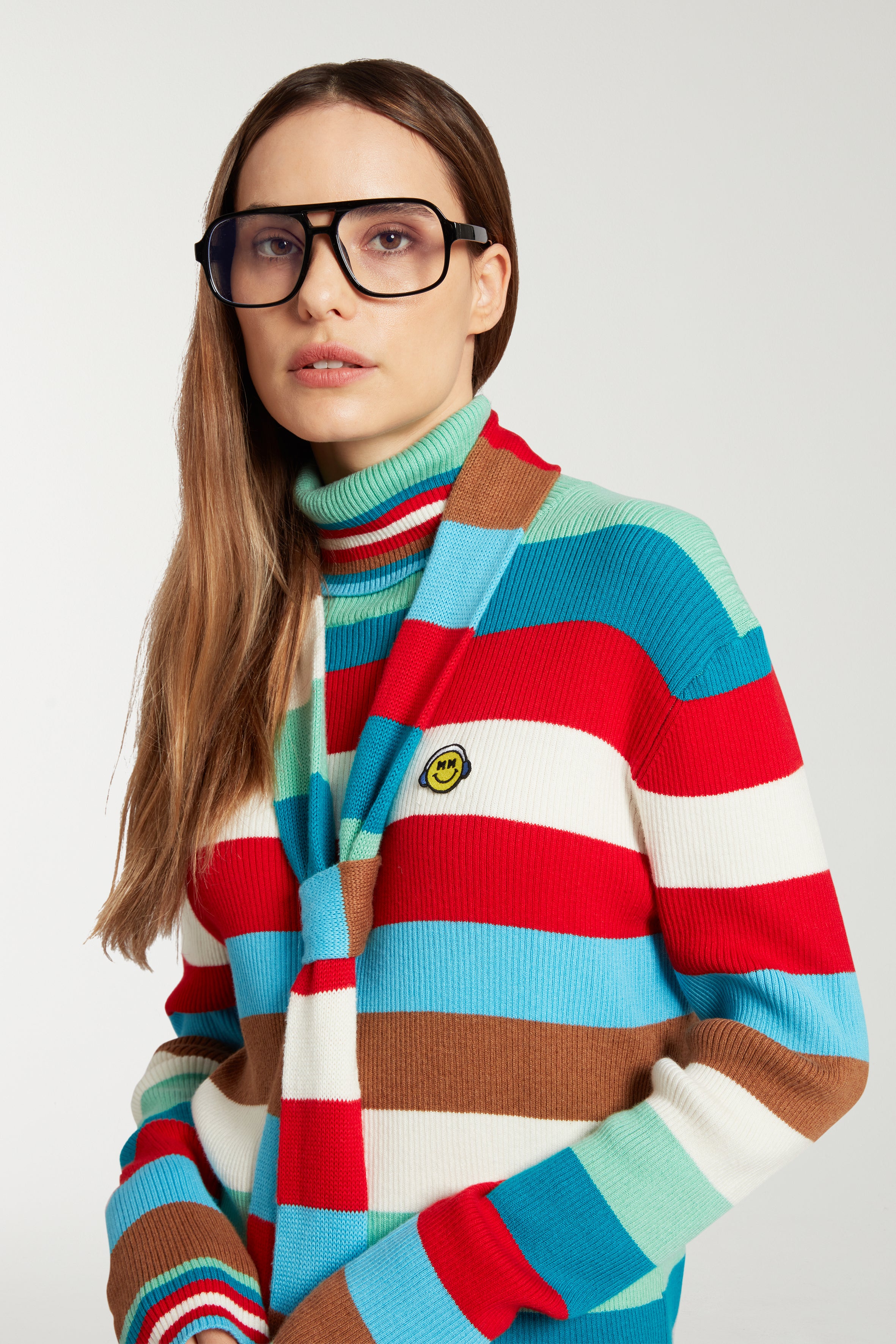 Stripe Knitted Tie Scarf 