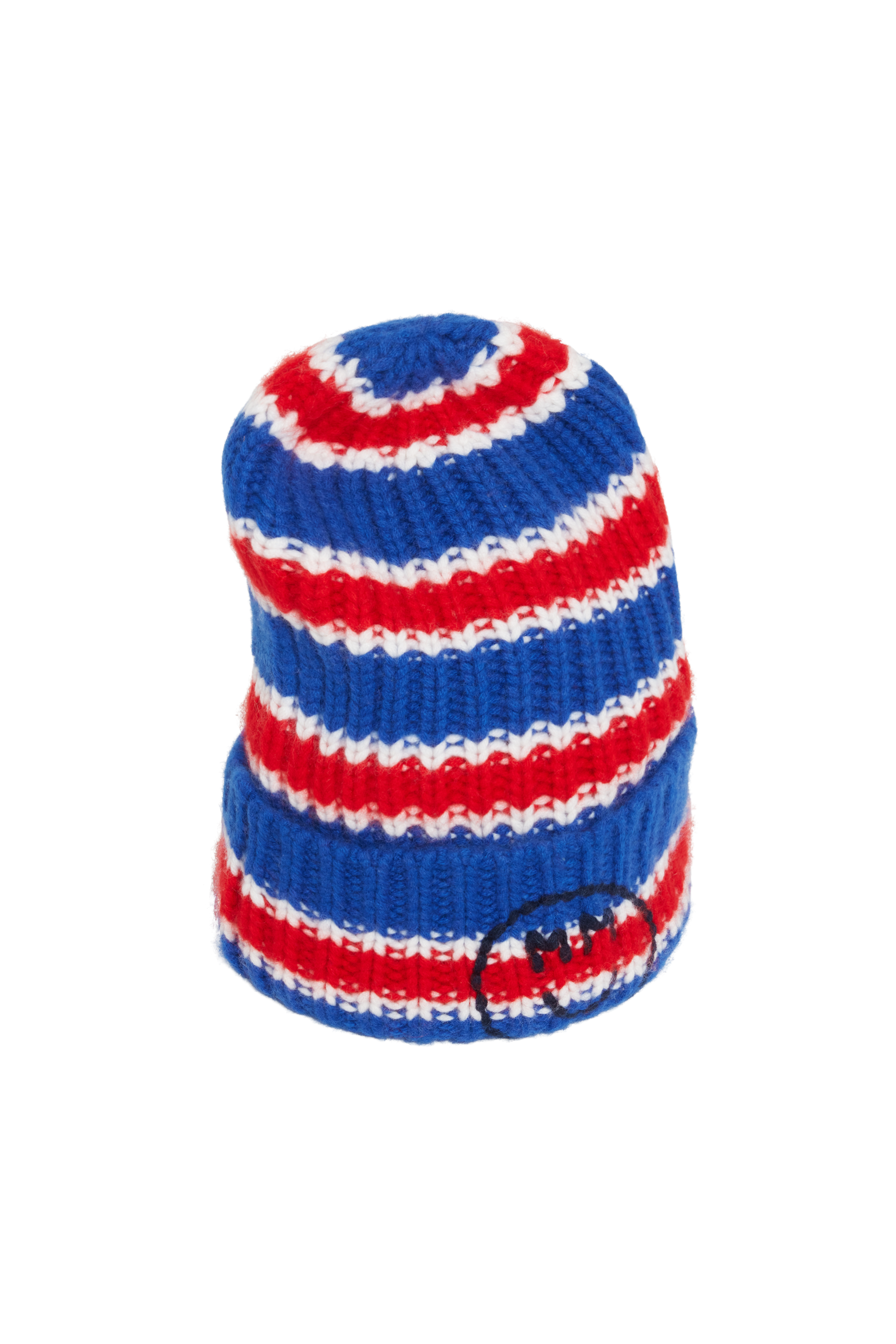 Mira Mikati x Hurray Happy Embroidered Blue/ Red Striped Beanie