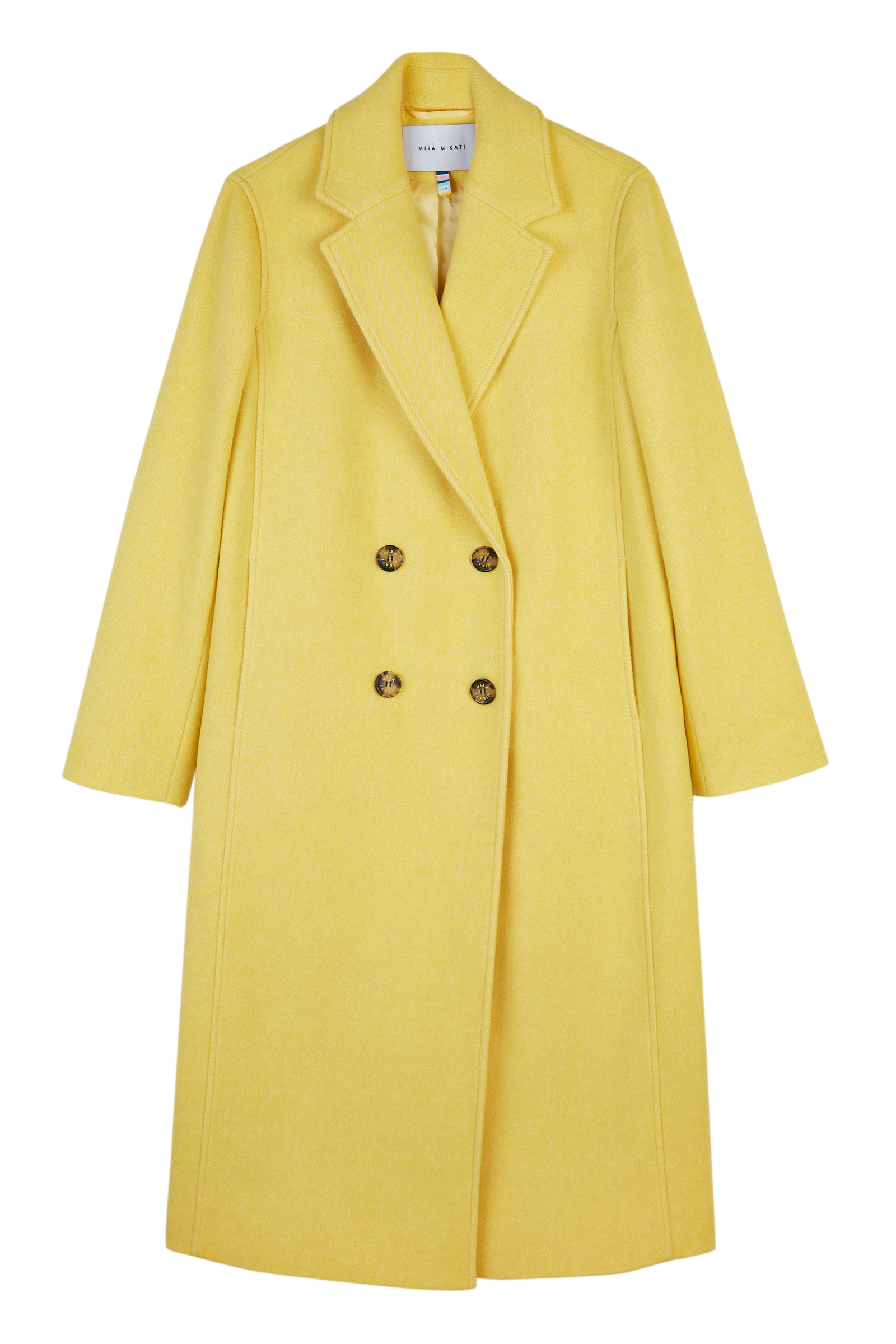 Pale Yellow Double Breasted Coat 