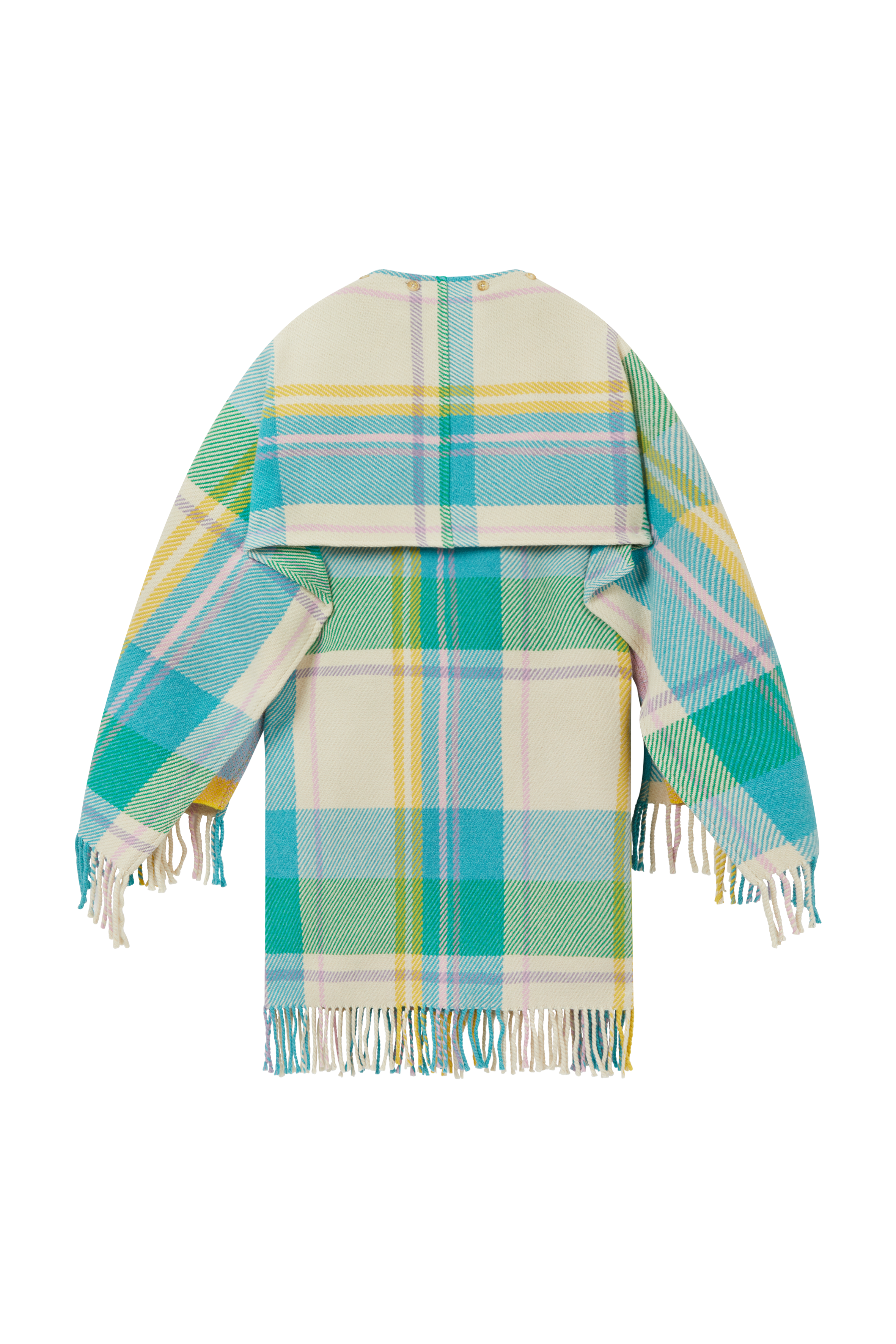 Long Check Blanket Scarf Coat 