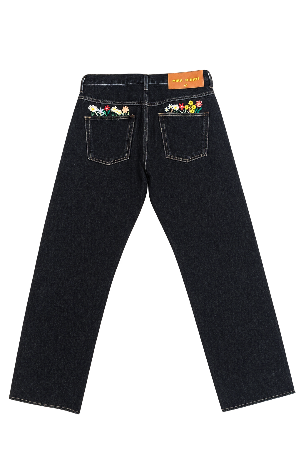 Flower Embroidered Denim Jean