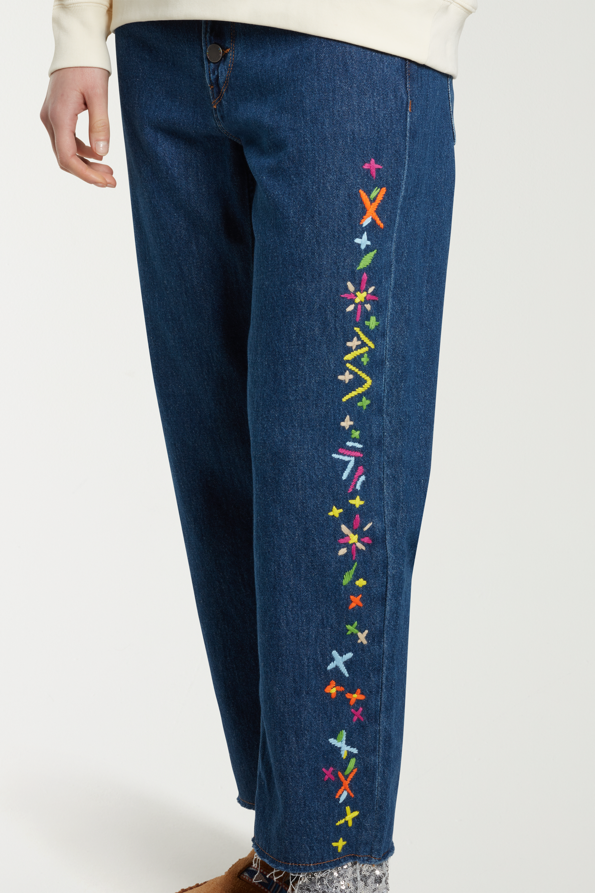 Fair Isle Embroidered Jeans 