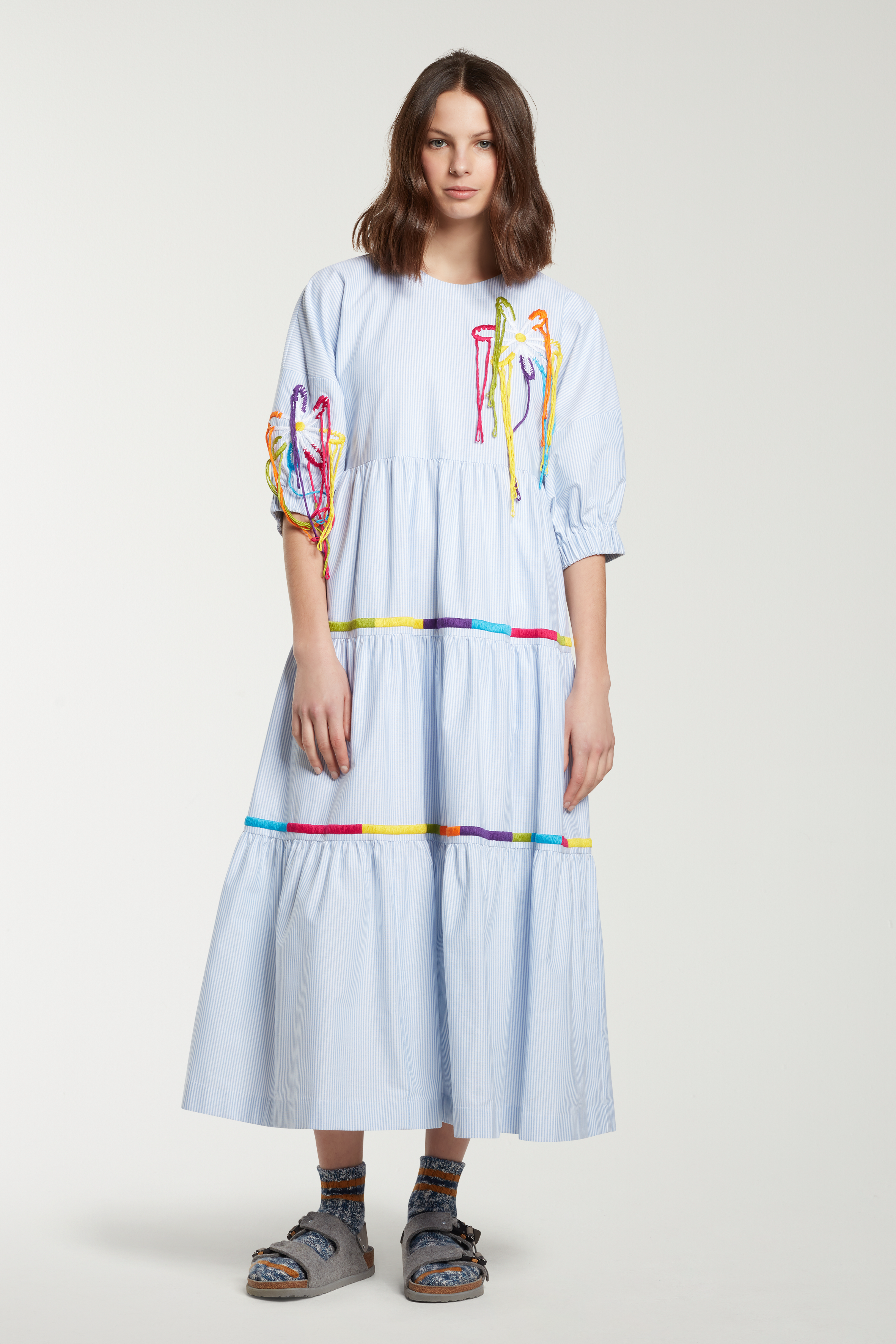 Crafty Embroidered Sleeve Dress 