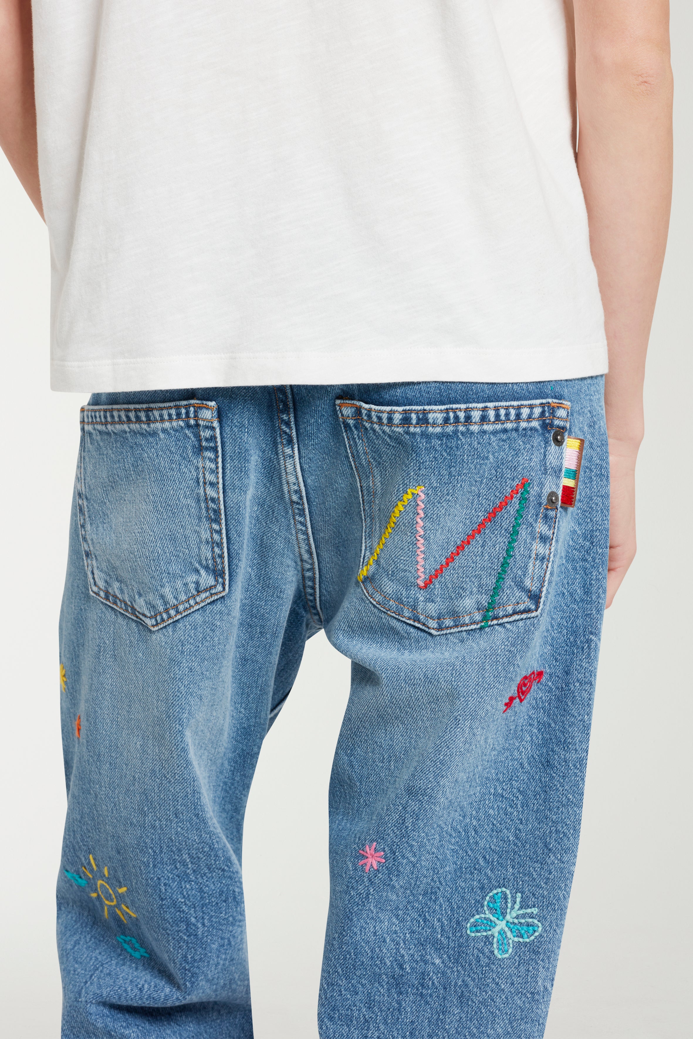 Denim Embroidered Jeans 