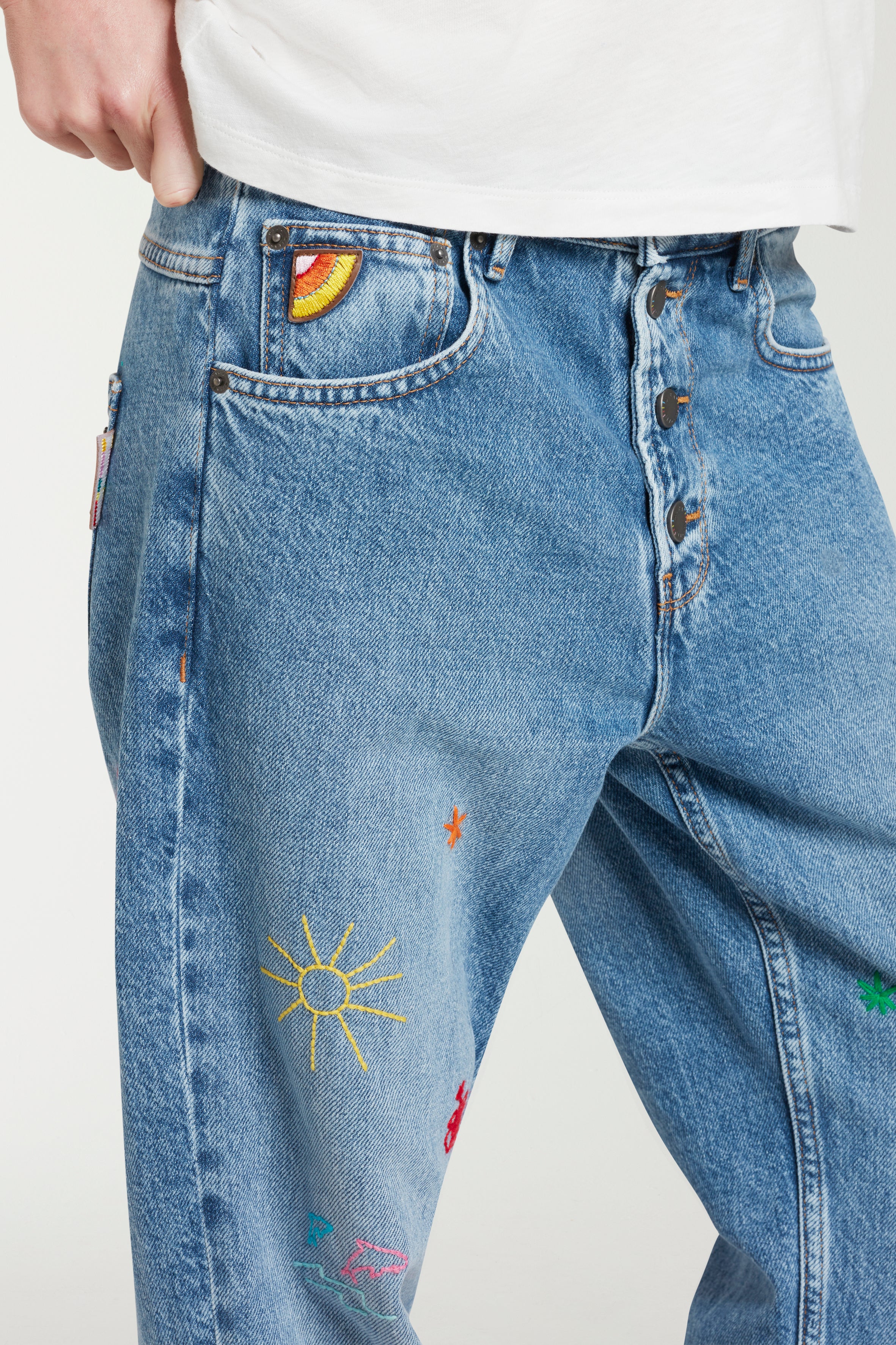 Denim Embroidered Jeans 