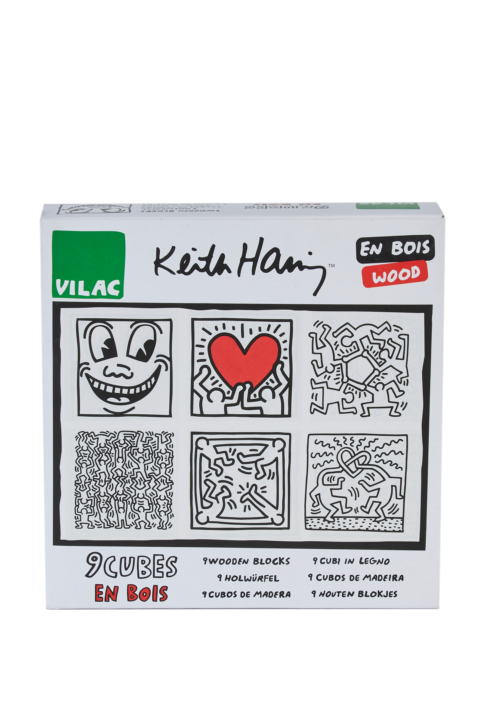 Keith Haring - Heart Wooden Cubes 
