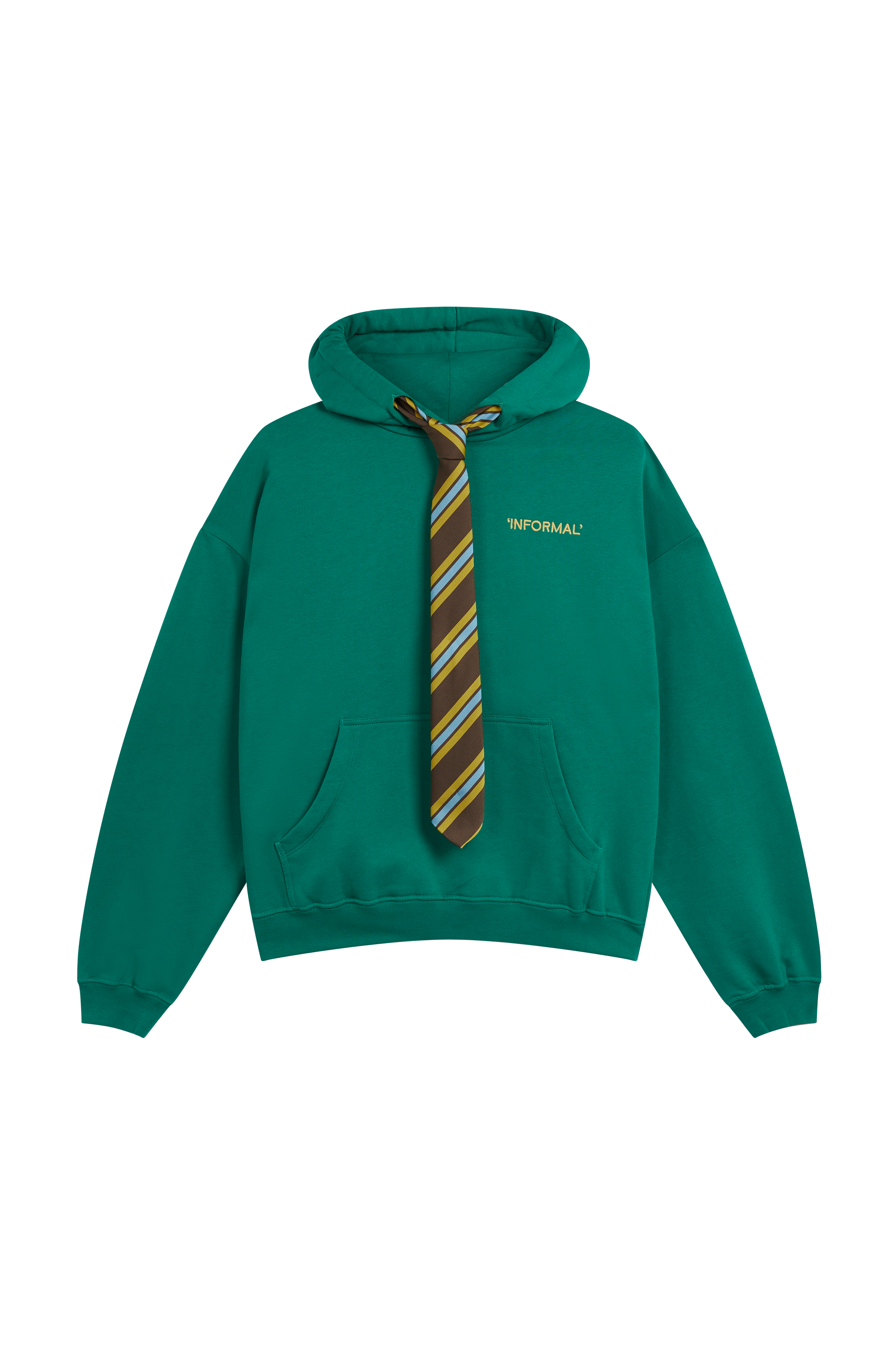 'Informal' Embroidered Hoodie With Trim
