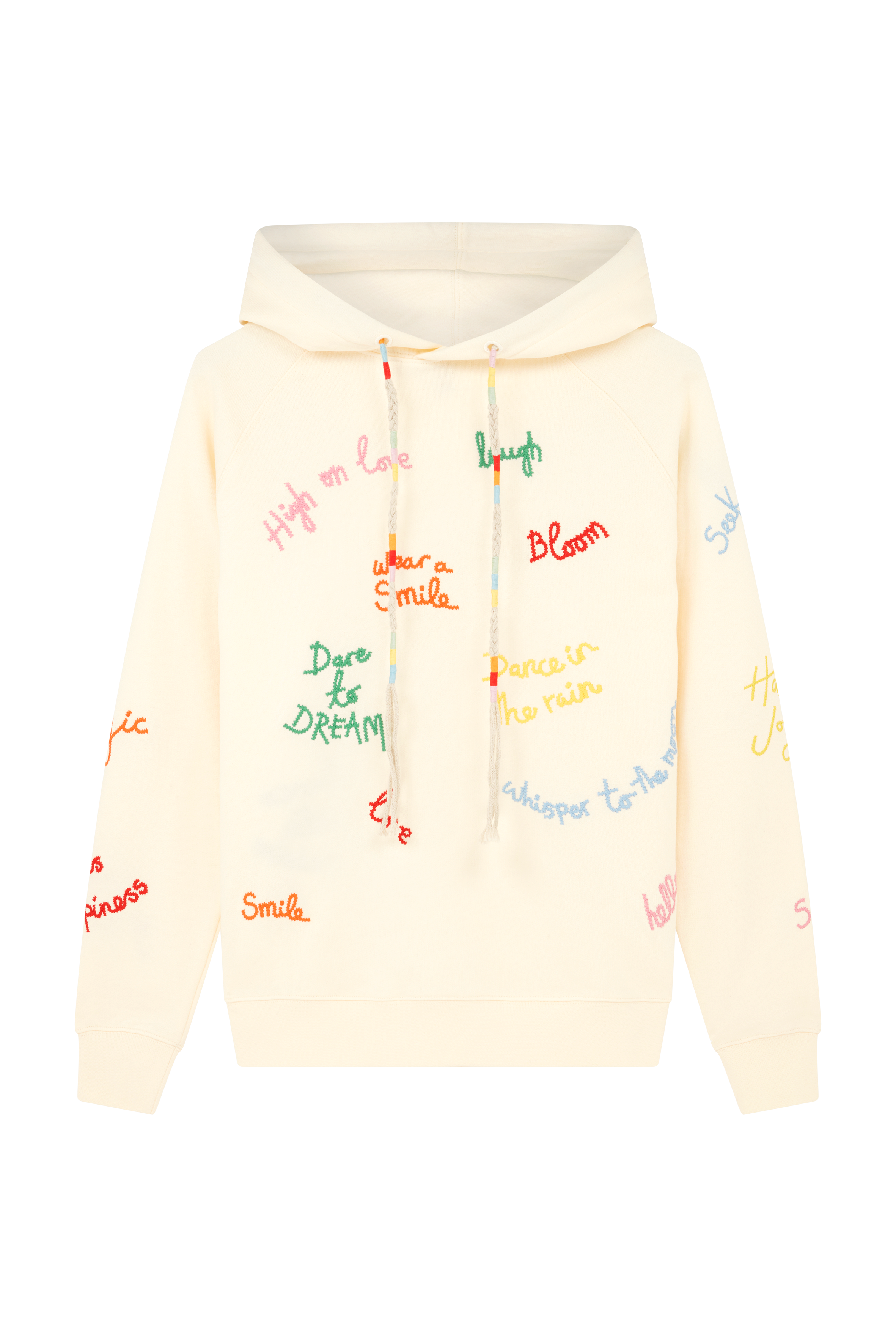 Hoodie With Embroidered Words 