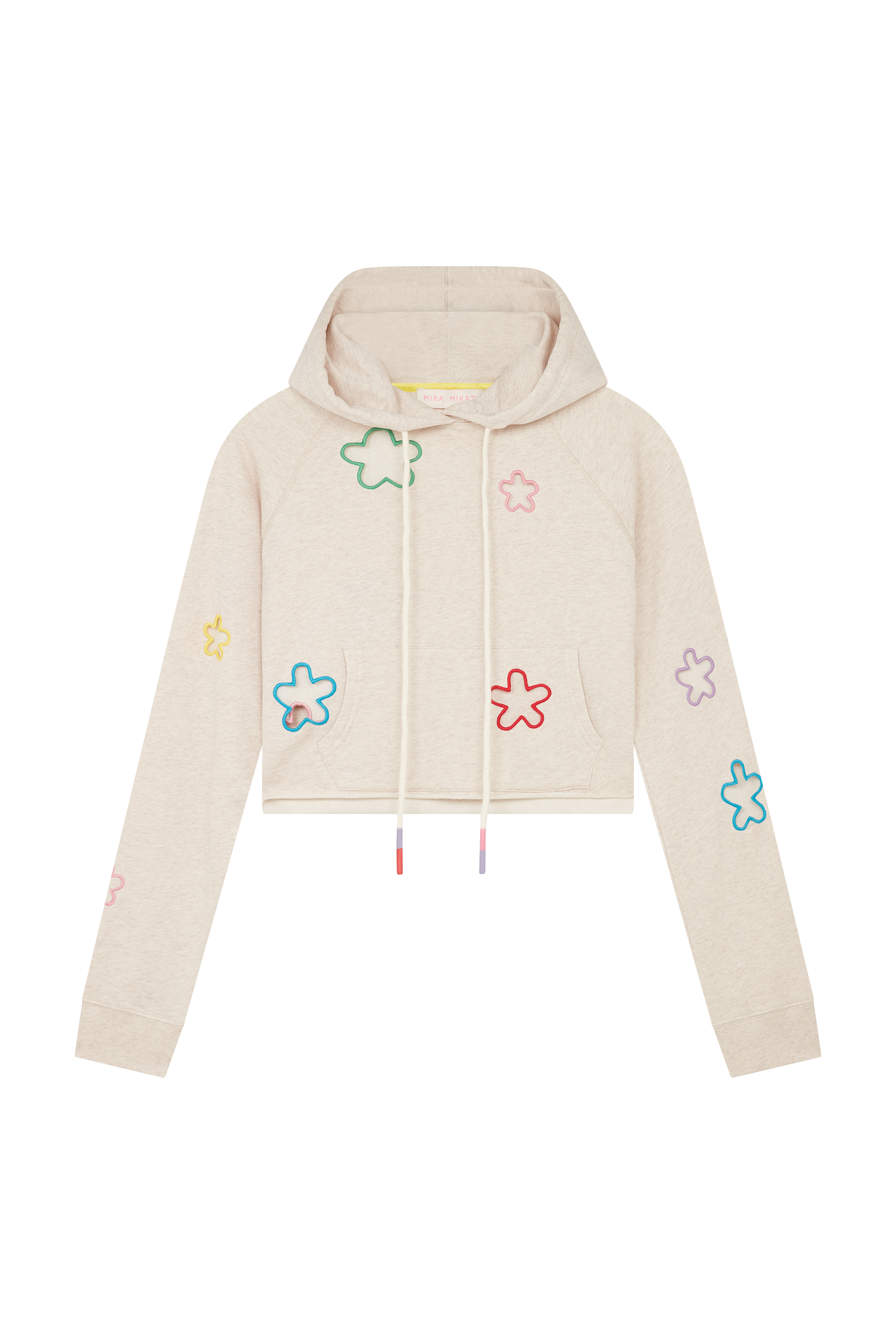 Embroidered Cut Out Flower Hoodie 