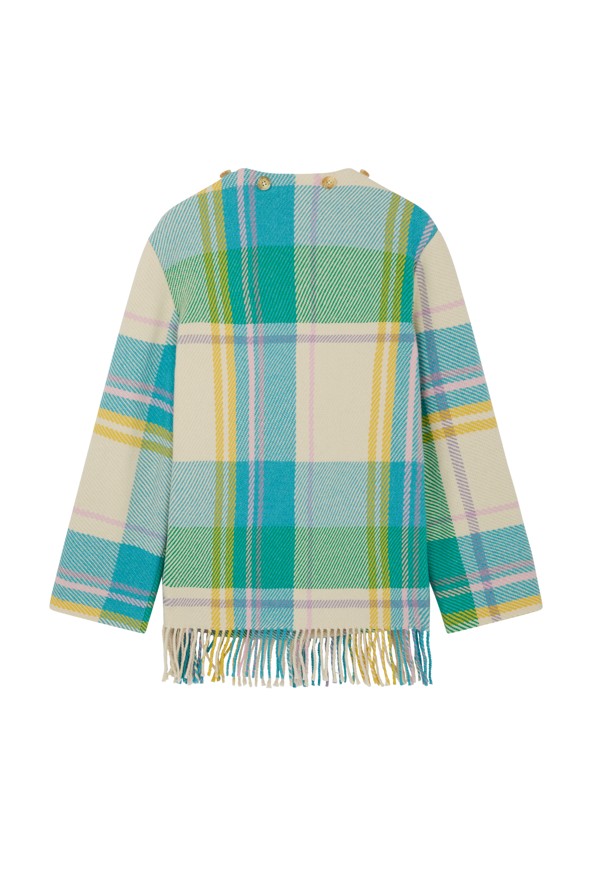 Short Check Blanket Scarf Coat 