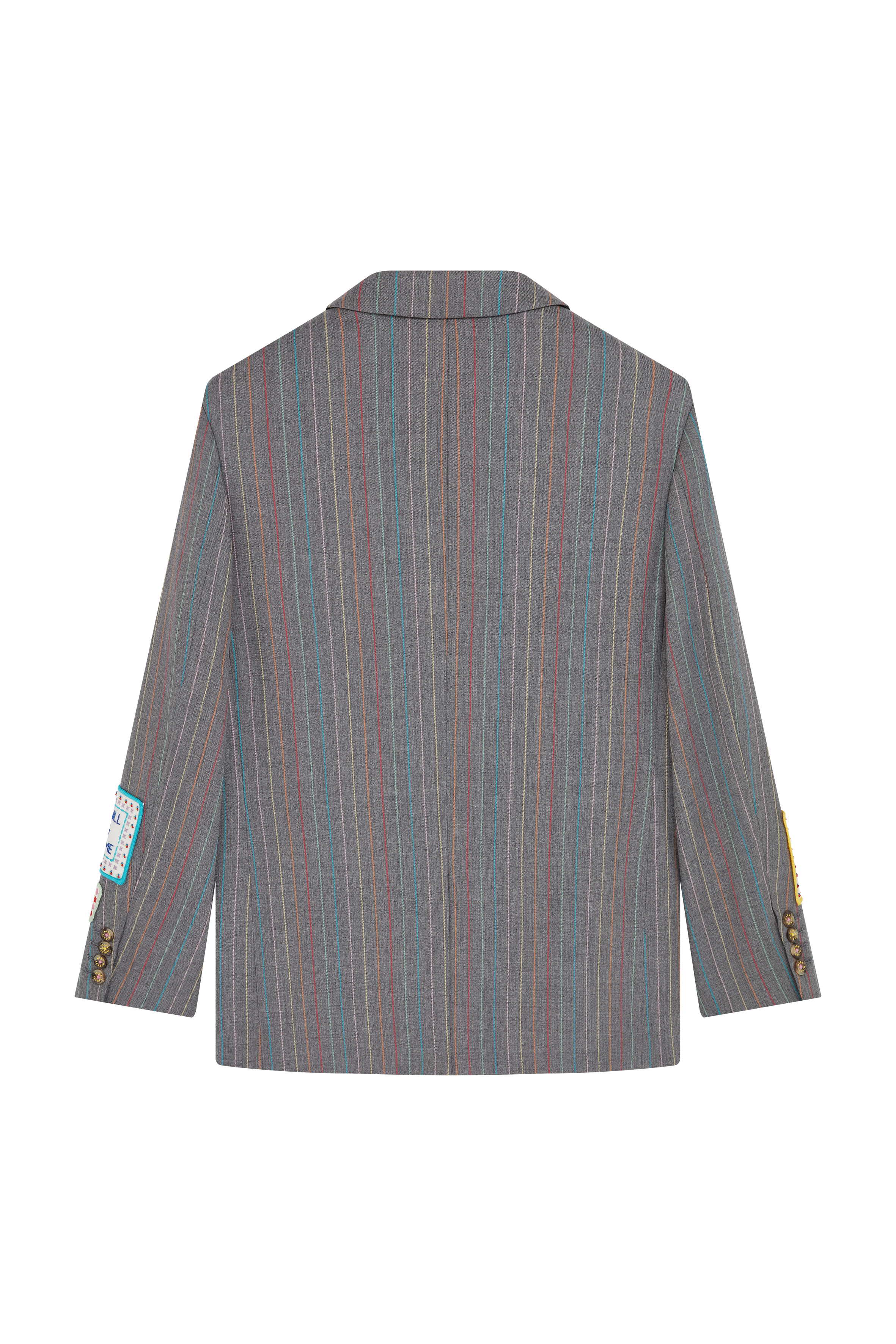 Embroidered Word Patch Single Breasted Jacket 