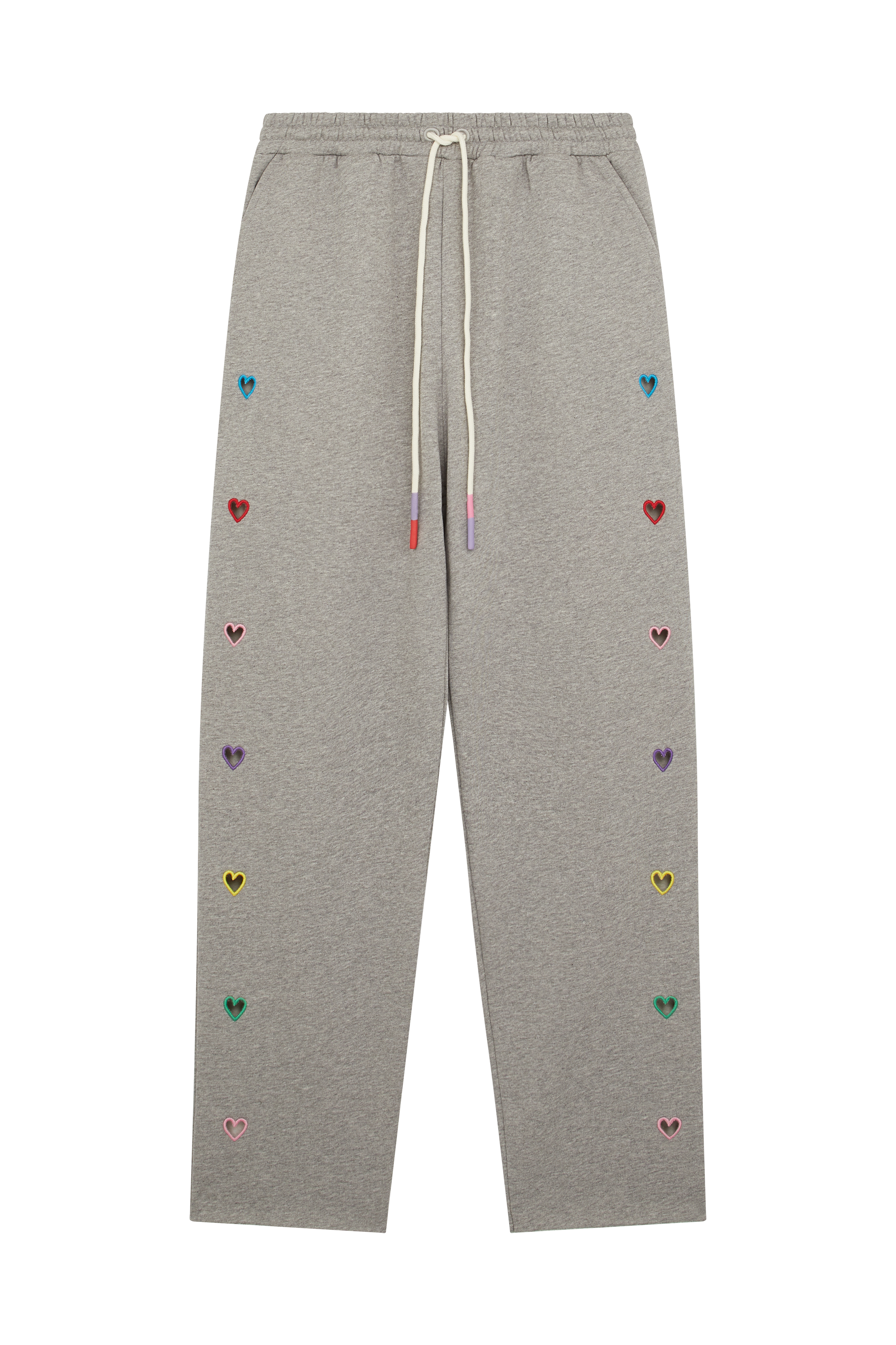 Embroidered Heart Cut Out Joggers 