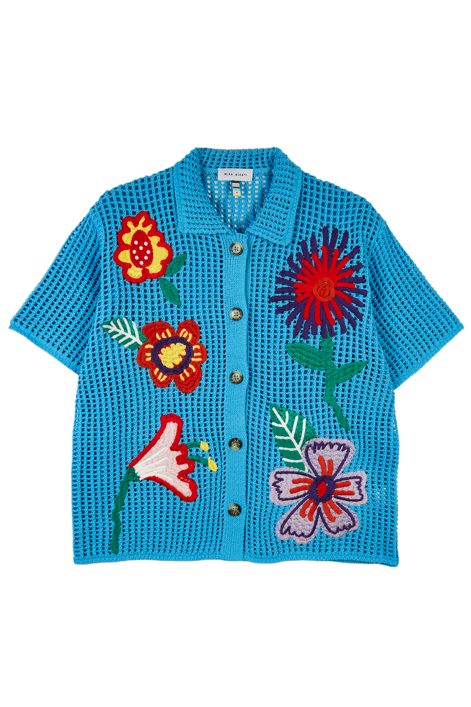 Crochet Flower Knit Shirt 