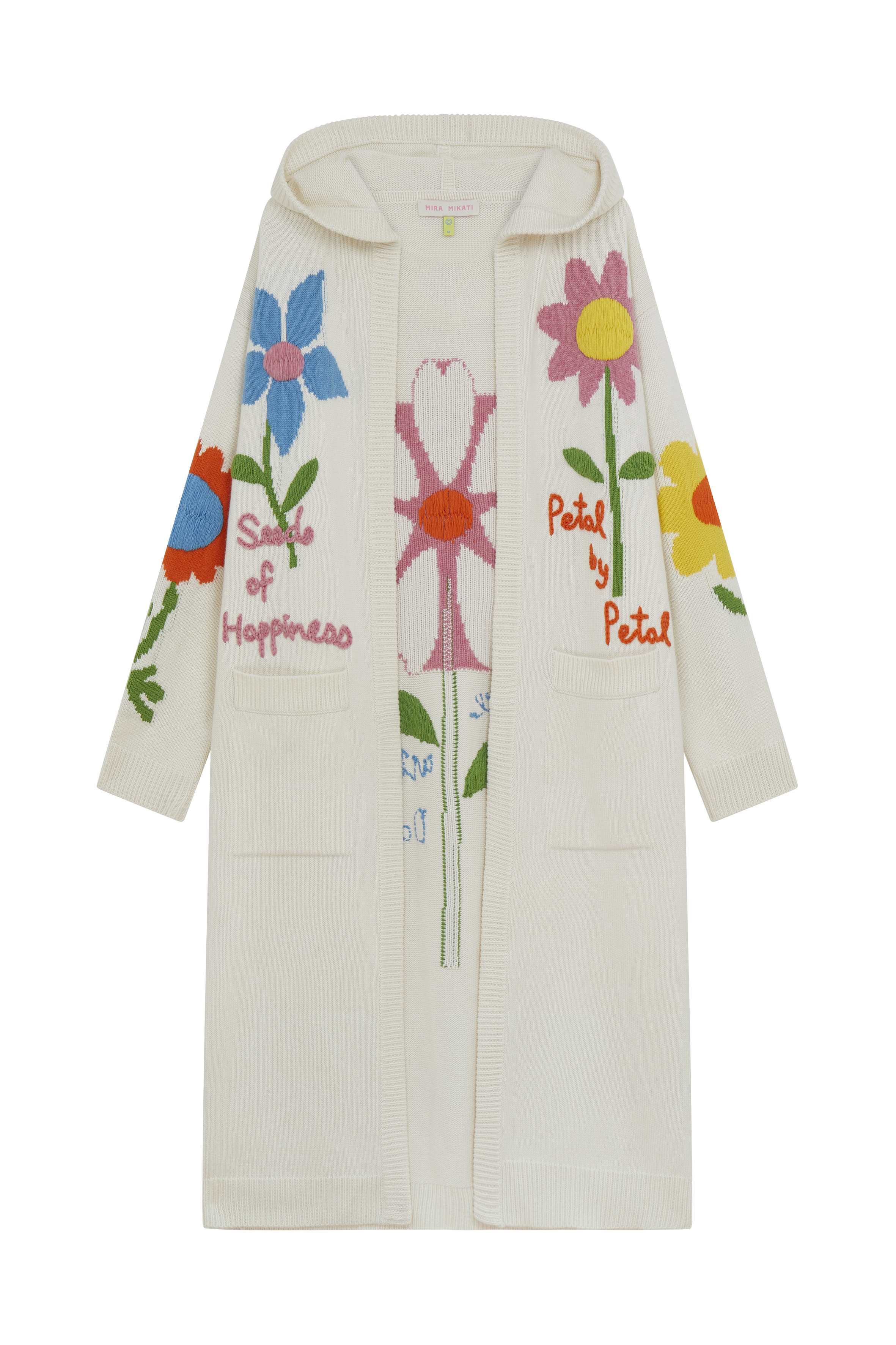 Embroidered Floral Long Cardigan 