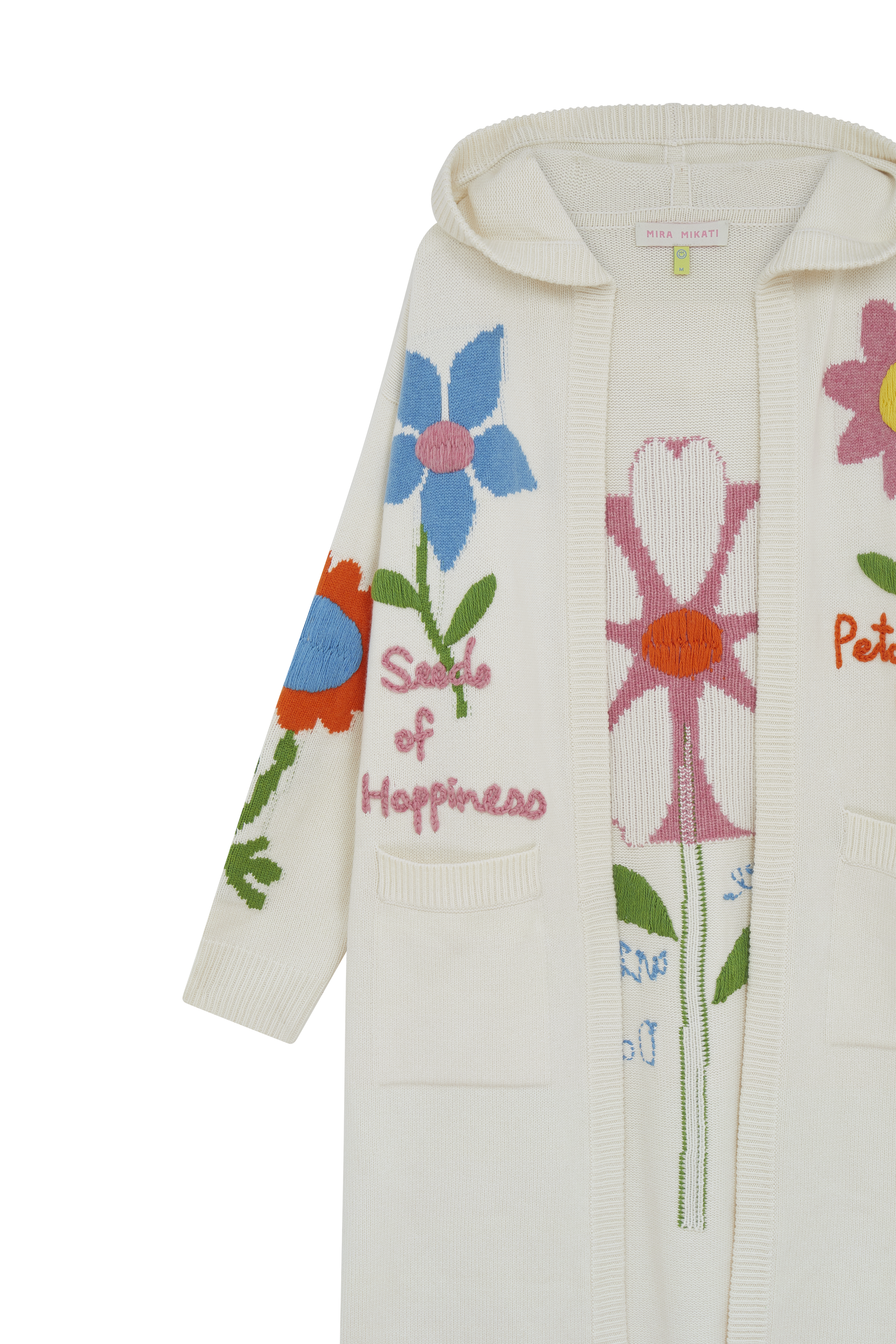 Embroidered Floral Long Cardigan 