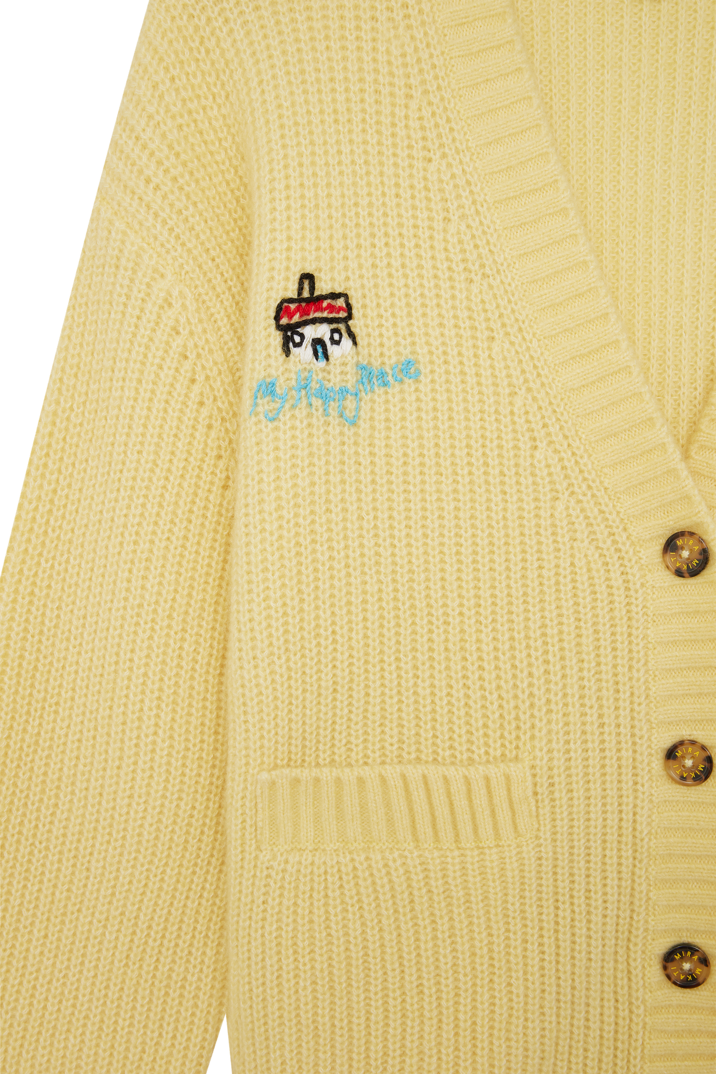 Embroidered My Happy Place Cashmere Blend Cardigan