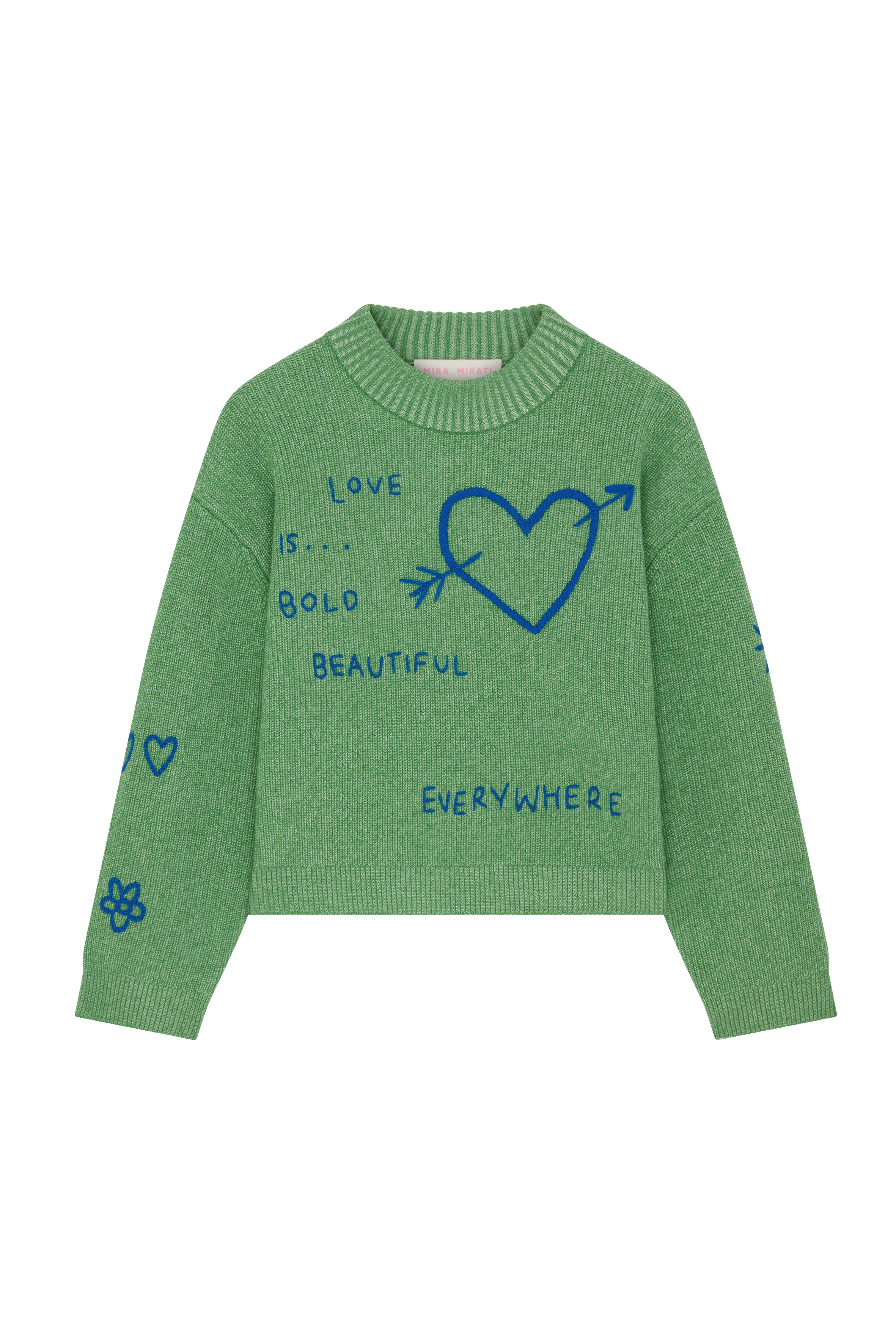 Crew Neck Sweater With Embroidery