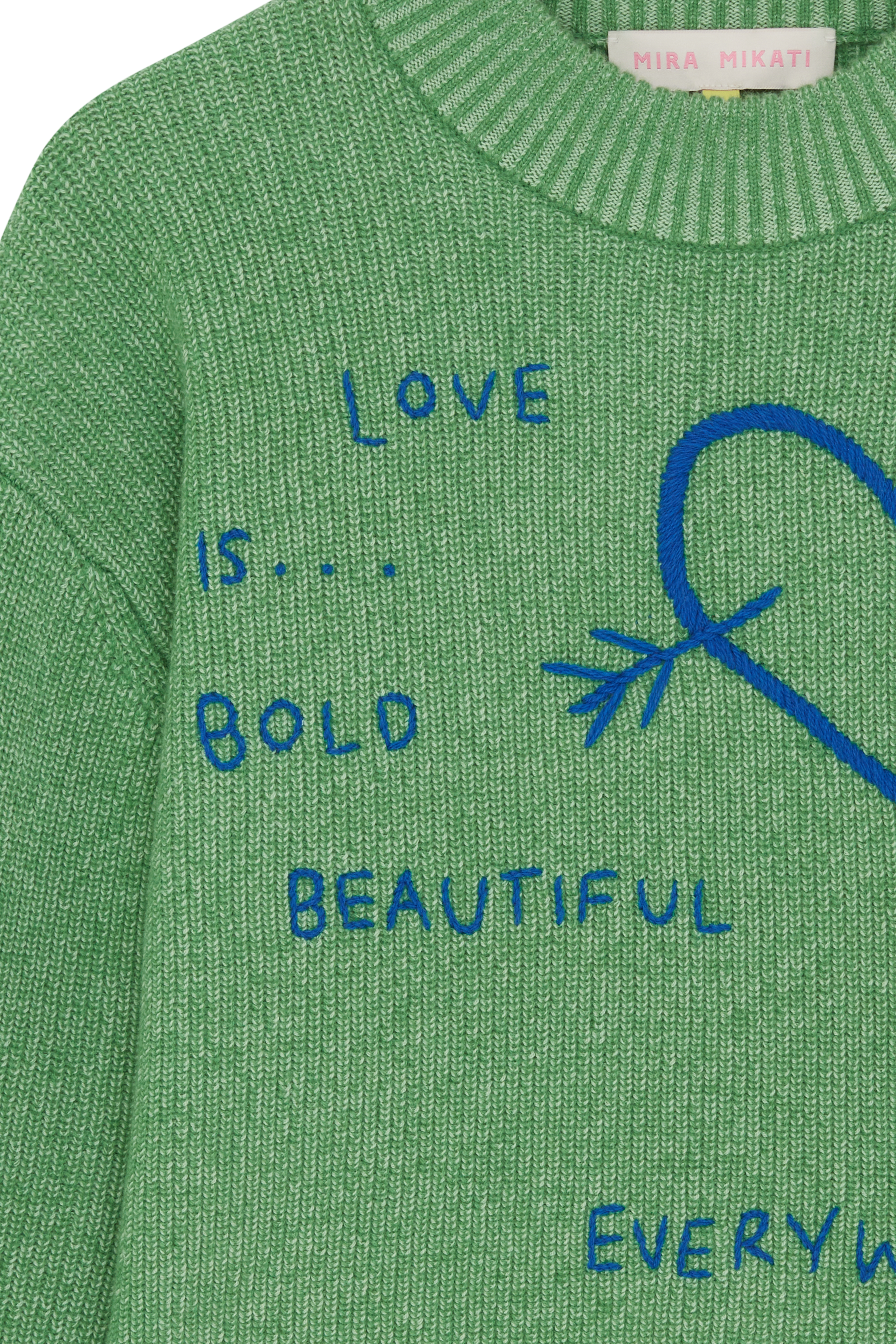 Crew Neck Sweater With Embroidery 