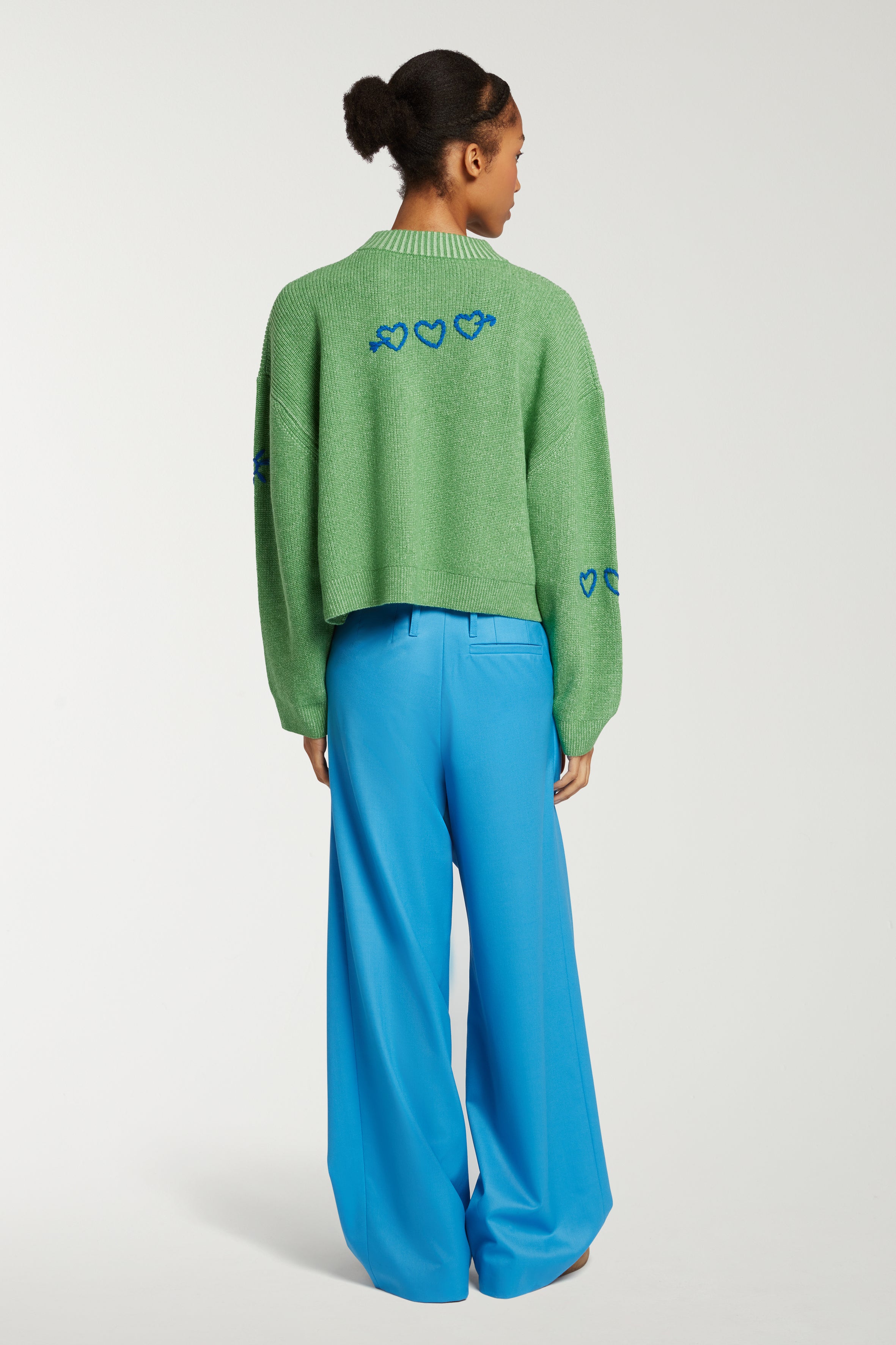 Crew Neck Sweater With Embroidery 